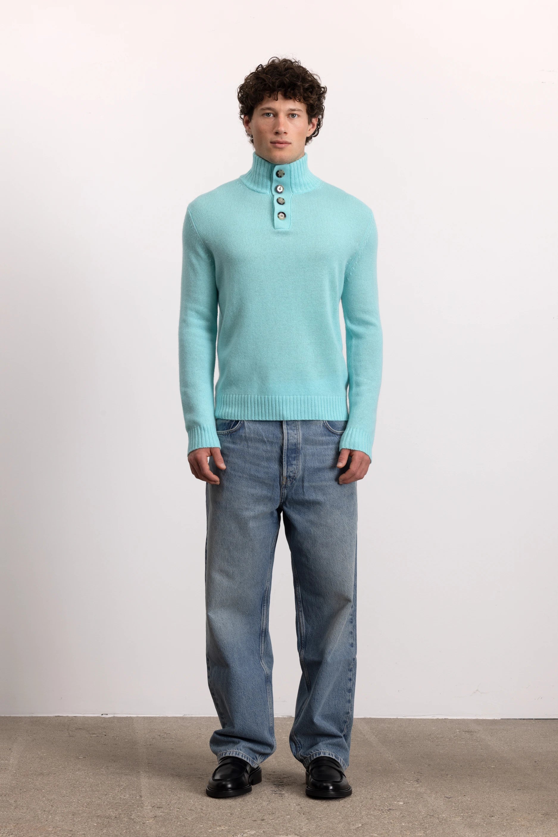 262-37062-31_5 - Allude - 30% Cashmere 70% Wolle Grün Herren Langarm SAPG::262-37062 Spring/Summer 2026 Stehkragen Strickjacke Wolle