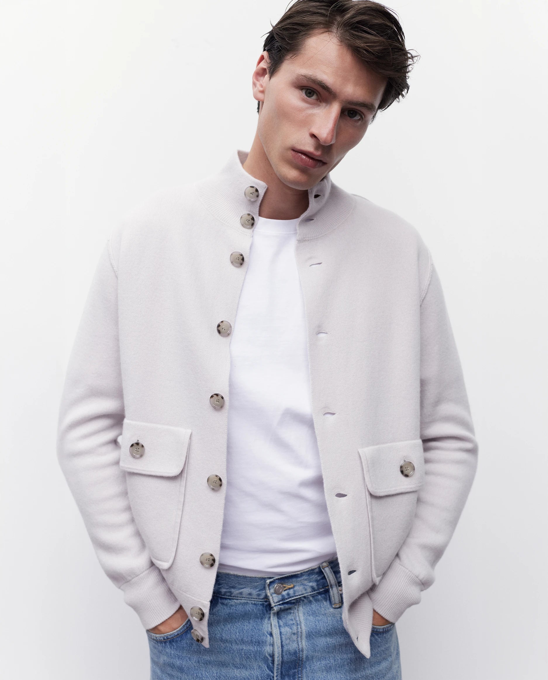 262-37612-80_3021_3d11e203-5469-4d52-b5a3-99b26eac9494 - Allude - 30% Cashmere 70% Wolle Active Grau Herren Jacket Langarm SAPG::262-37612 Spring/Summer 2026 Wolle