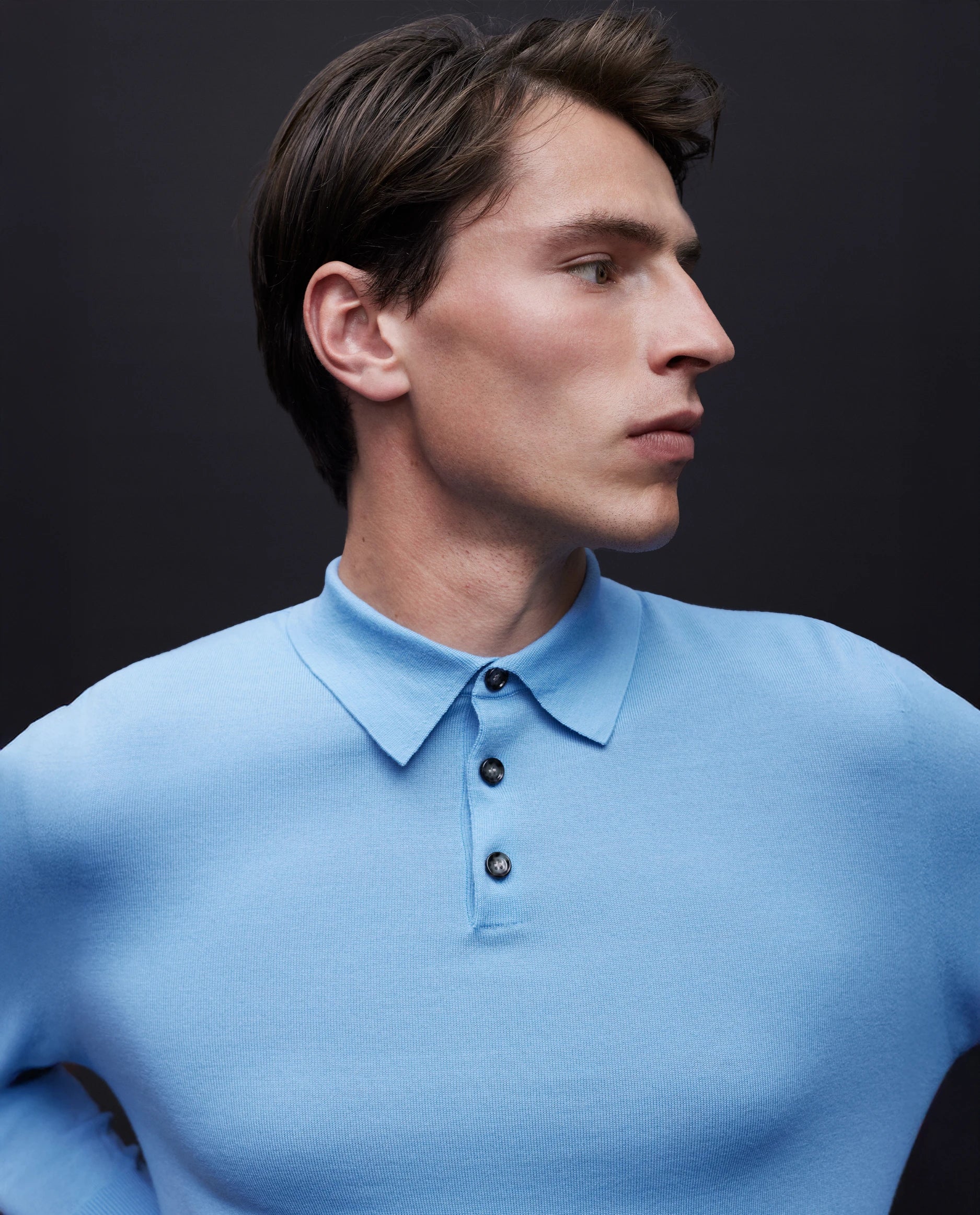 262-69403-416_4565 - Allude - 100% Wolle (Merino) Active Blau Herren Langarm NEW Polo Pullover SAPG::262-69403 Spring/Summer 2026 Wolle