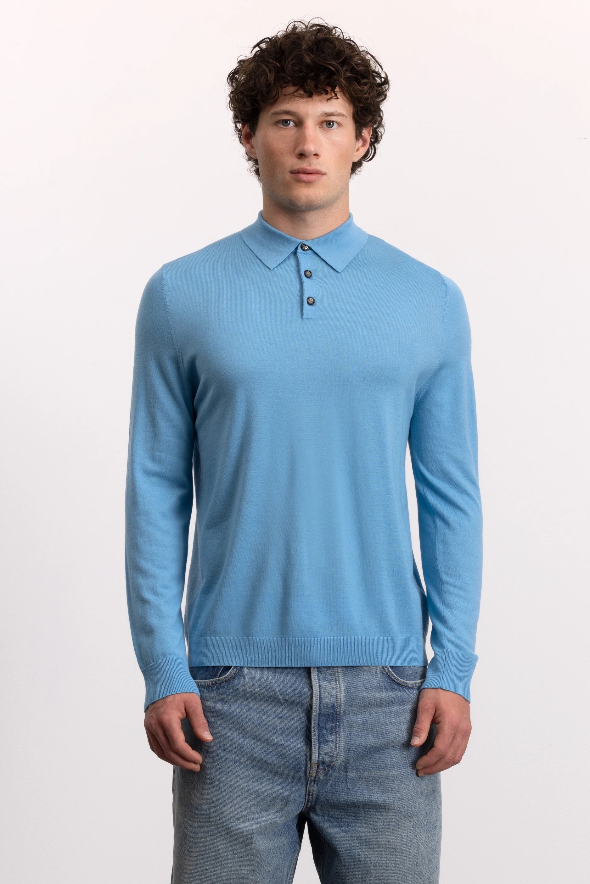 262-69403-416_5 - Allude - 100% Wolle (Merino) Active Blau Herren Langarm NEW Polo Pullover SAPG::262-69403 Spring/Summer 2026 Wolle