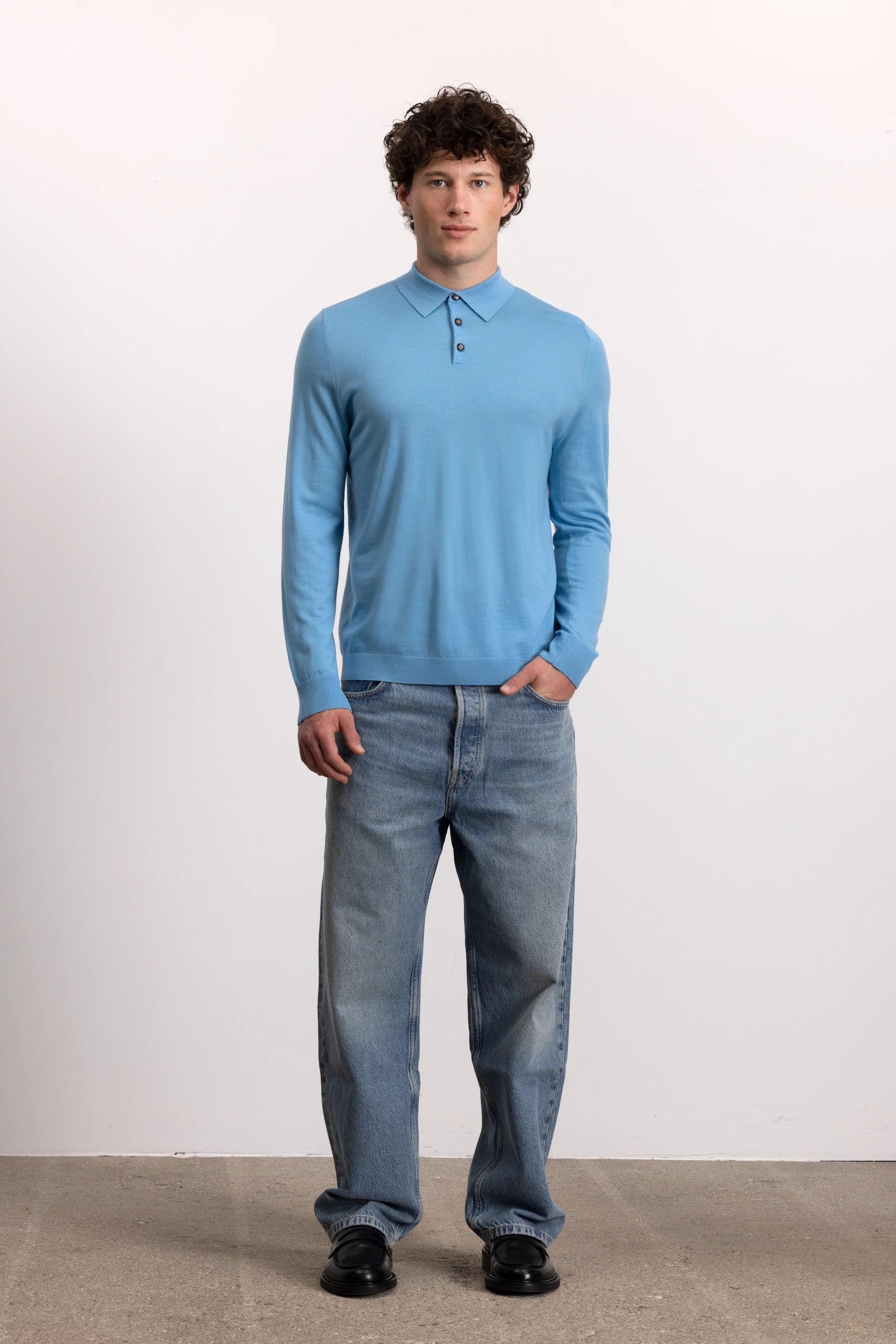 262-69403-416_6 - Allude - 100% Wolle (Merino) Active Blau Herren Langarm NEW Polo Pullover SAPG::262-69403 Spring/Summer 2026 Wolle