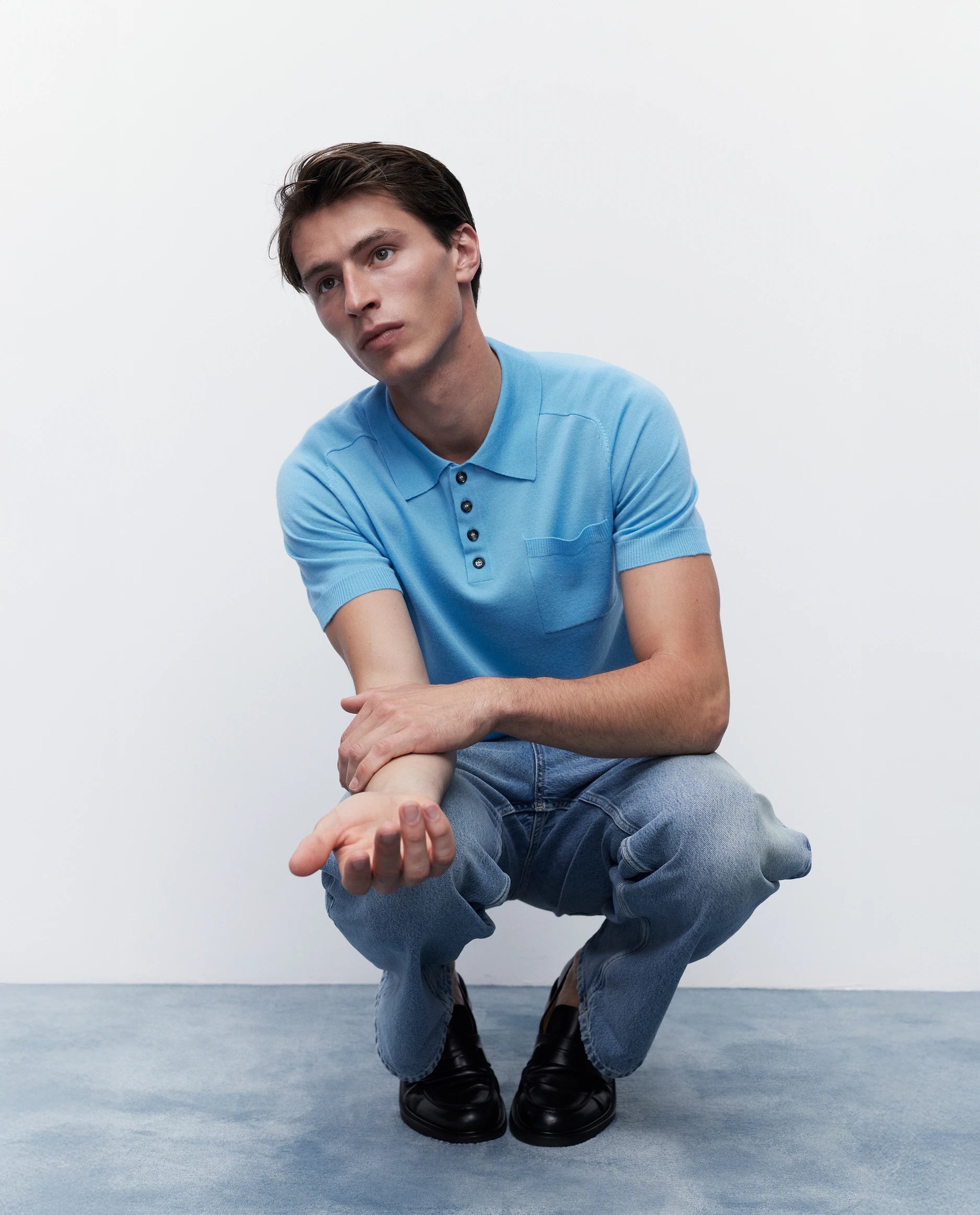 262-69404-416_3761 - Allude - 100% Wolle (Merino) Active Blau Herren Langarm NEW Polo Pullover SAPG::262-69403 Spring/Summer 2026 Wolle