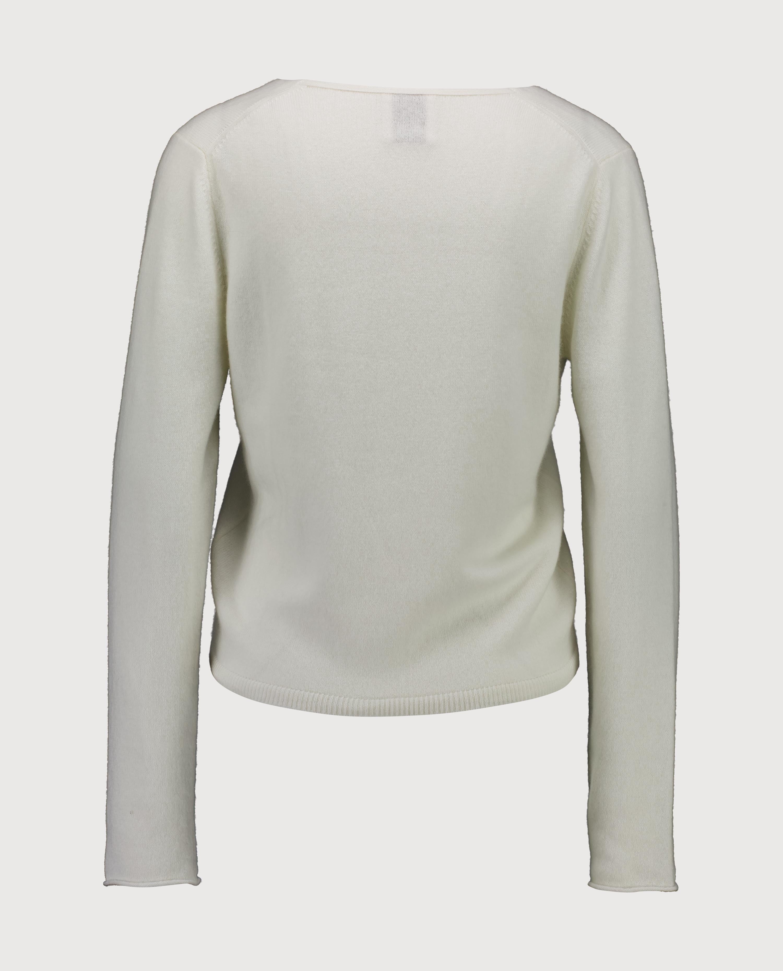 263-20020-40_2 - Allude - 100% Cashmere Active Capsule Summer 2026 Cashmere Damen Langarm NEW SAPG::263-20020 Spring/Summer 2026 Strickjacke V-Ausschnitt Weiß
