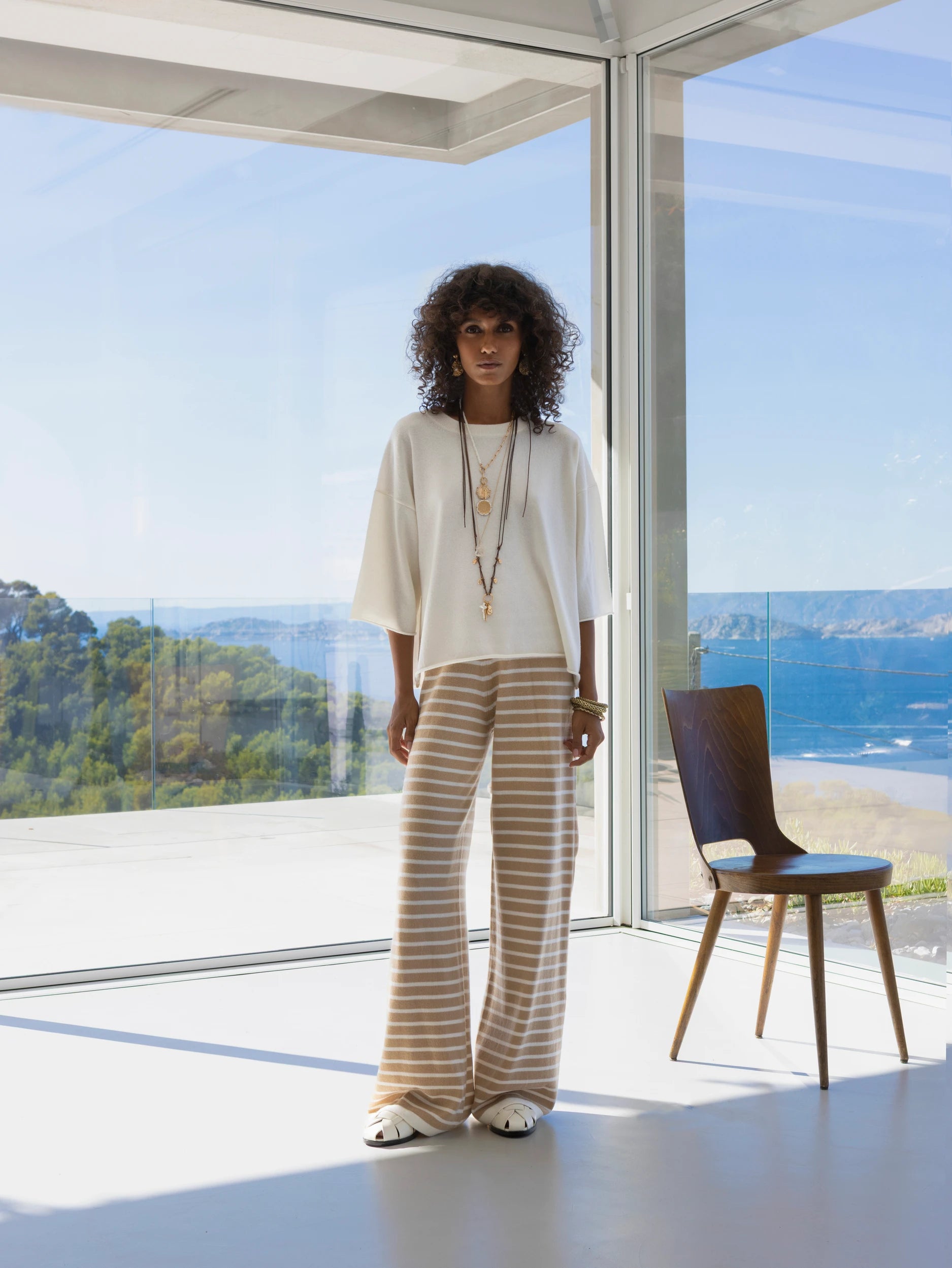 263-20023-40_9 - Allude - 1/4 Arm 100% Cashmere Active Capsule Summer 2026 Cashmere Damen NEW Pullover Rundhals SAPG::263-20023 Spring/Summer 2026 Weiß