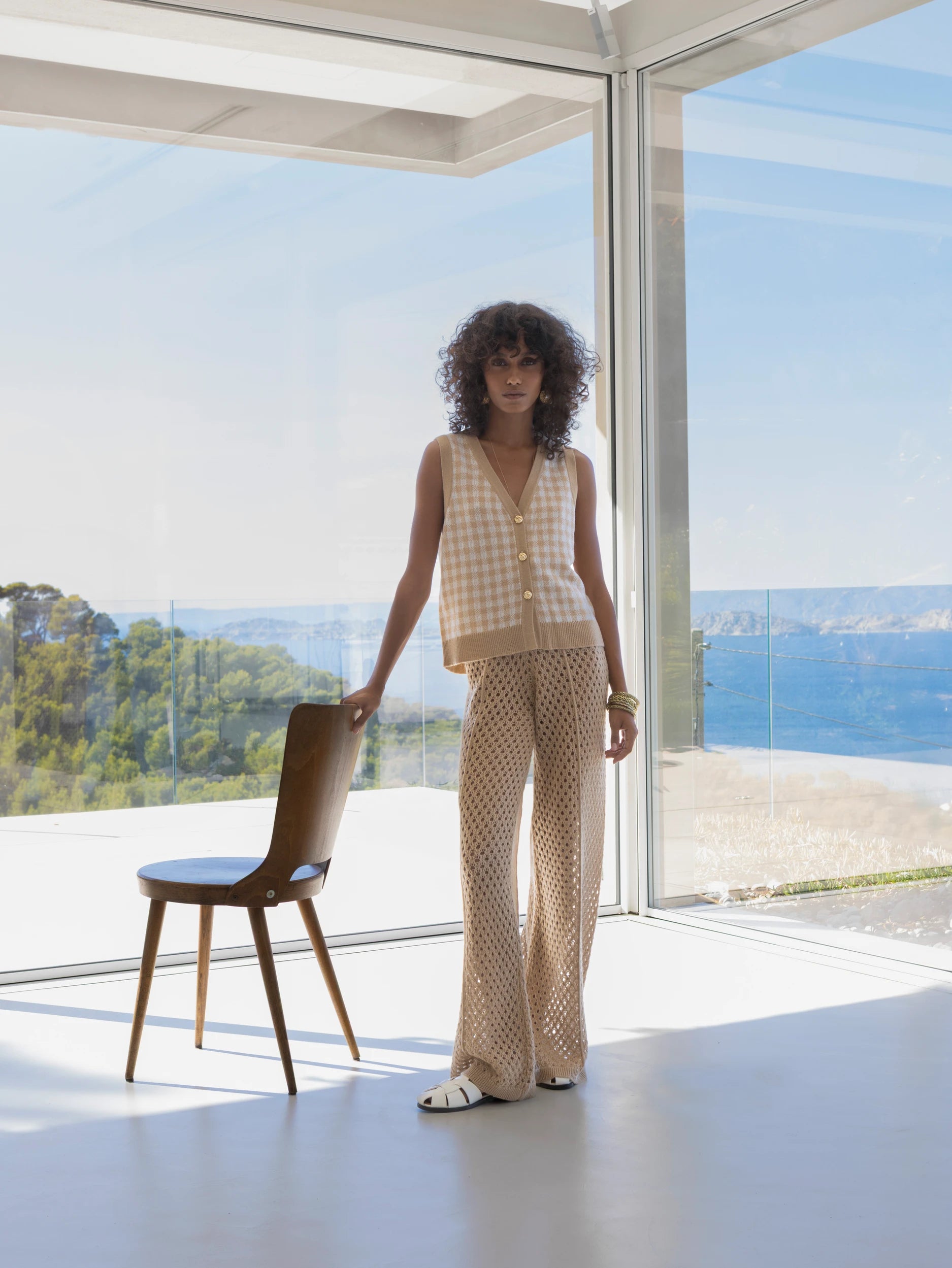 263-20611-4340_2 - Allude - 30% Cashmere 70% Wolle Active Beige Capsule Summer 2026 Damen NEW SAPG::263-20611 Spring/Summer 2026 Weste Wolle