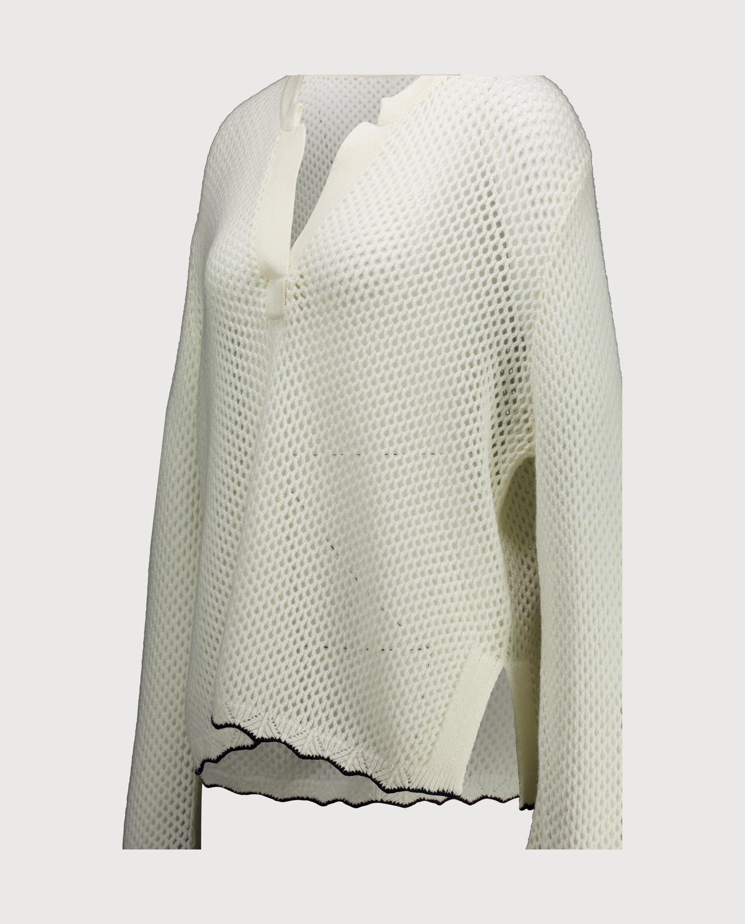 263-20620-4014_3 - Allude - 30% Cashmere 70% Wolle Active Capsule Summer 2026 Damen Langarm NEW SAPG::263-20620 Spring/Summer 2026 Tunika Weiß Wolle