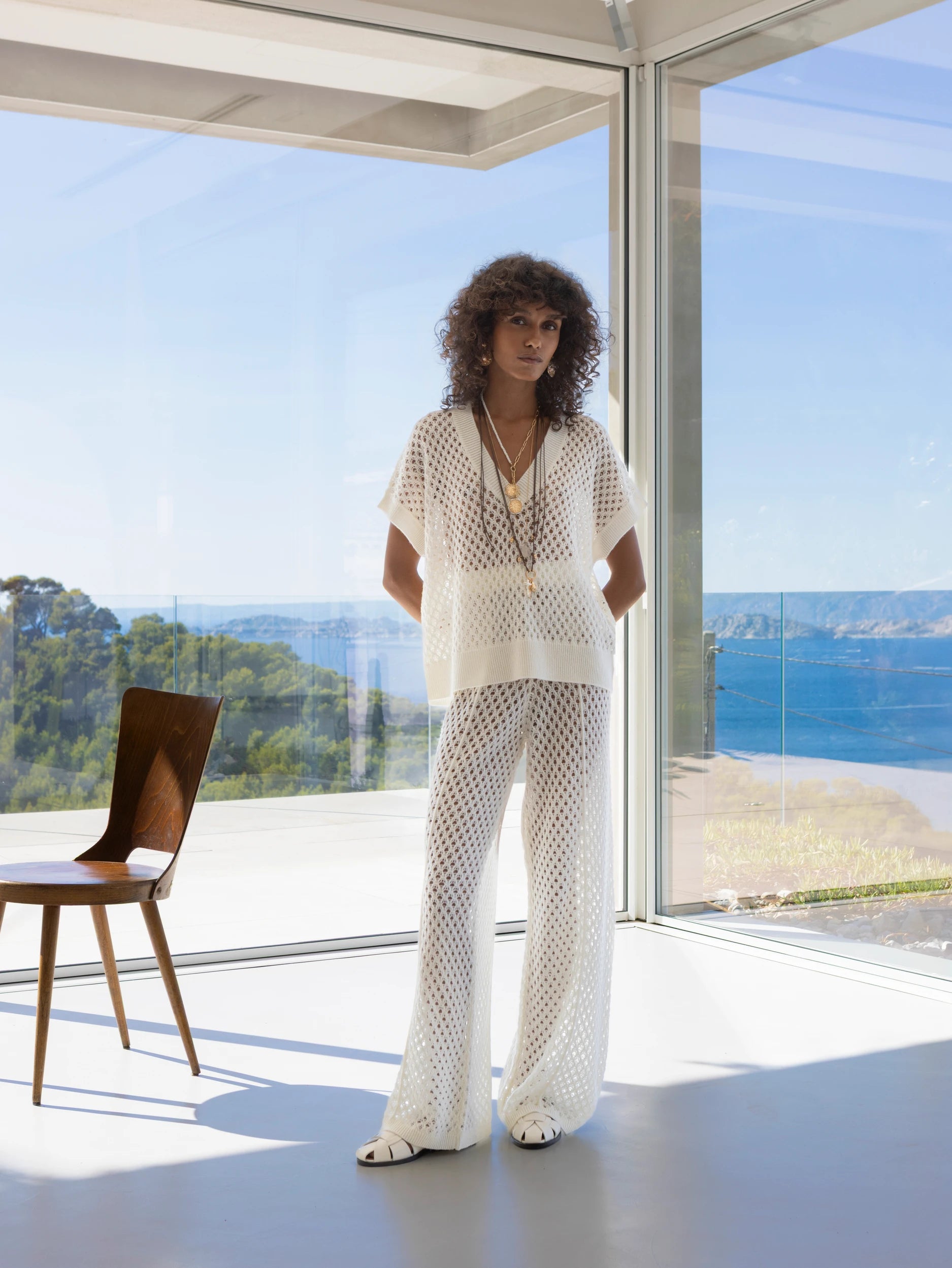 263_20601_40_20602_40_4 - Allude - 30% Cashmere 70% Wolle Active Capsule Summer 2026 Damen Hose NEW SAPG::263-20602 Spring/Summer 2026 Weiß Wolle