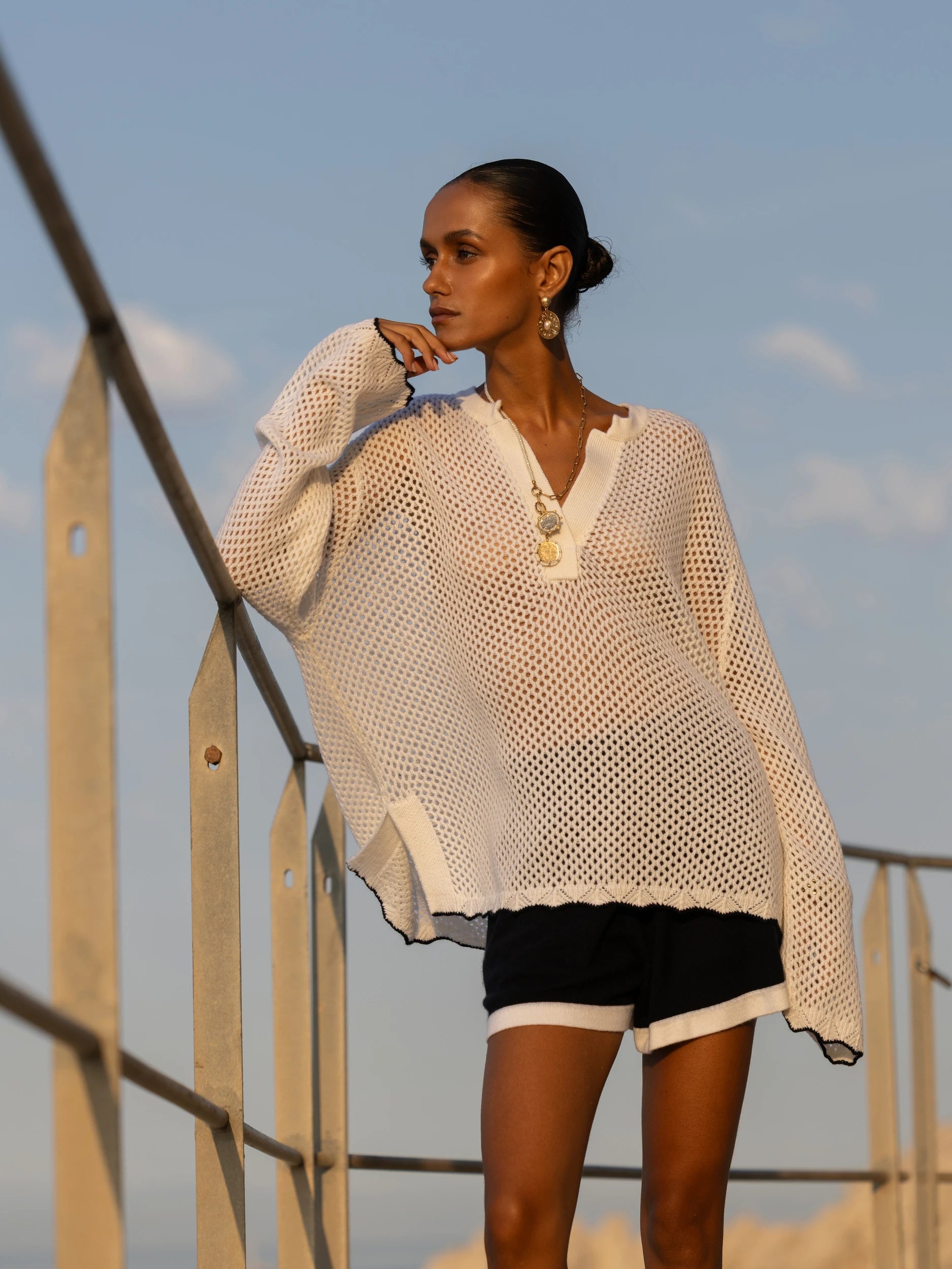 263_20620_4014_20034_1440_8 - Allude - 30% Cashmere 70% Wolle Active Capsule Summer 2026 Damen Langarm NEW SAPG::263-20620 Spring/Summer 2026 Tunika Weiß Wolle