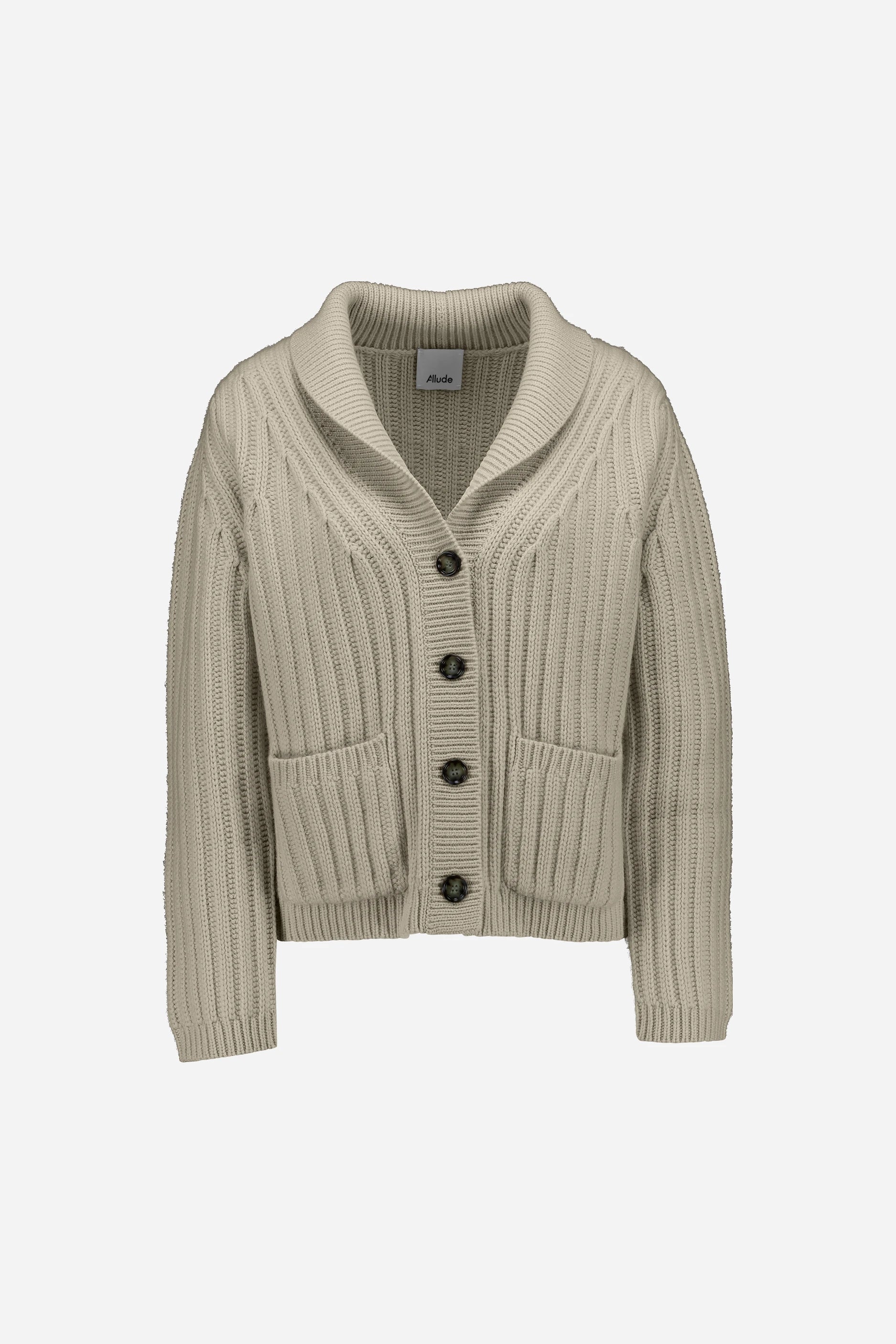 265-11121-43-S_1 - Allude - 100% Cashmere Active Beige Cashmere Damen Fall/Winter 2026/2027 Langarm NEW SAPG::265-11121 Schalkragen Strickjacke