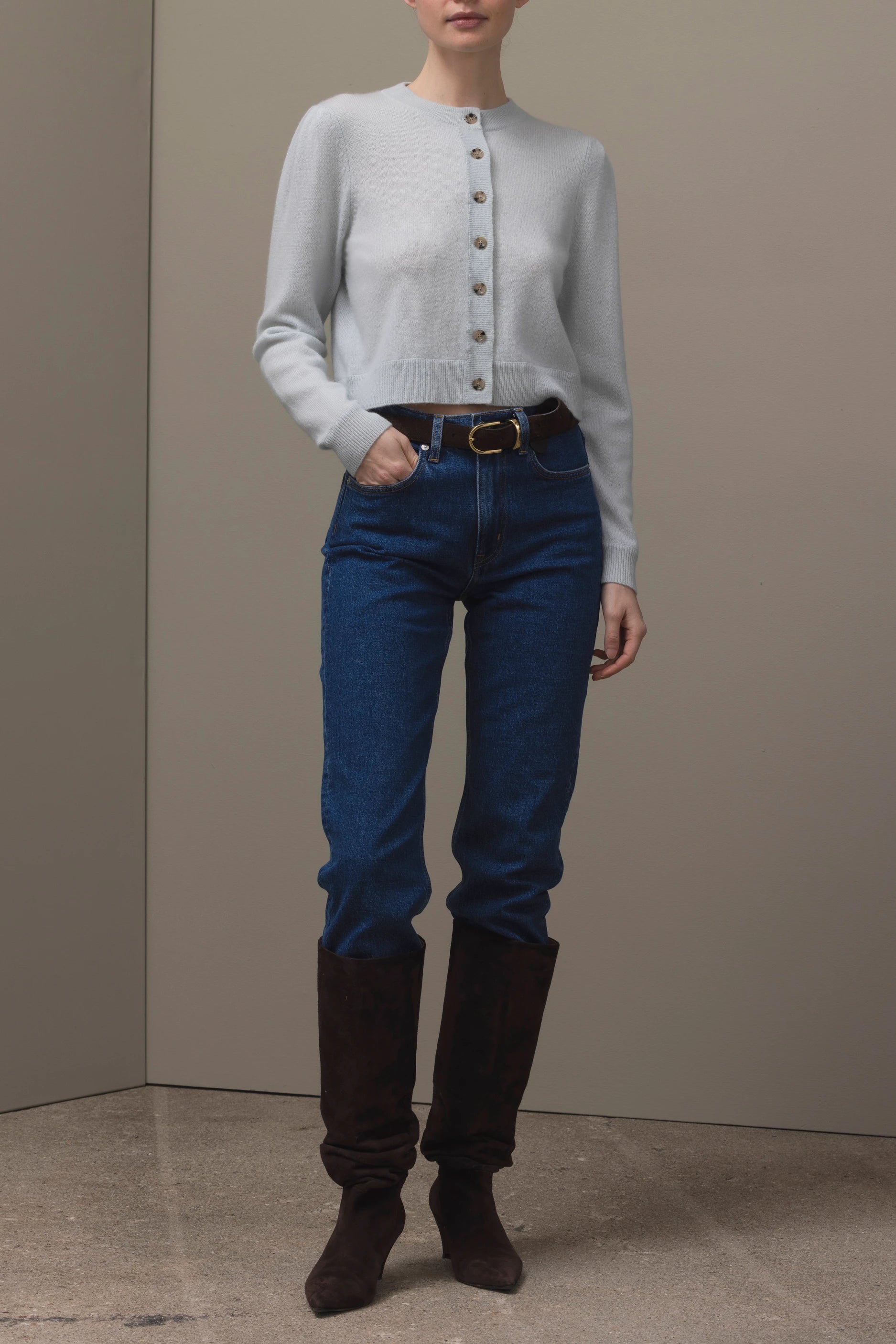 265-11131-30-S_1_13522e6b-b0d7-4692-81ed-d309400f0049 - Allude - 100% Cashmere Active Cashmere Damen Fall/Winter 2026/2027 Grün Langarm NEW Rundhals SAPG::265-11131 Strickjacke