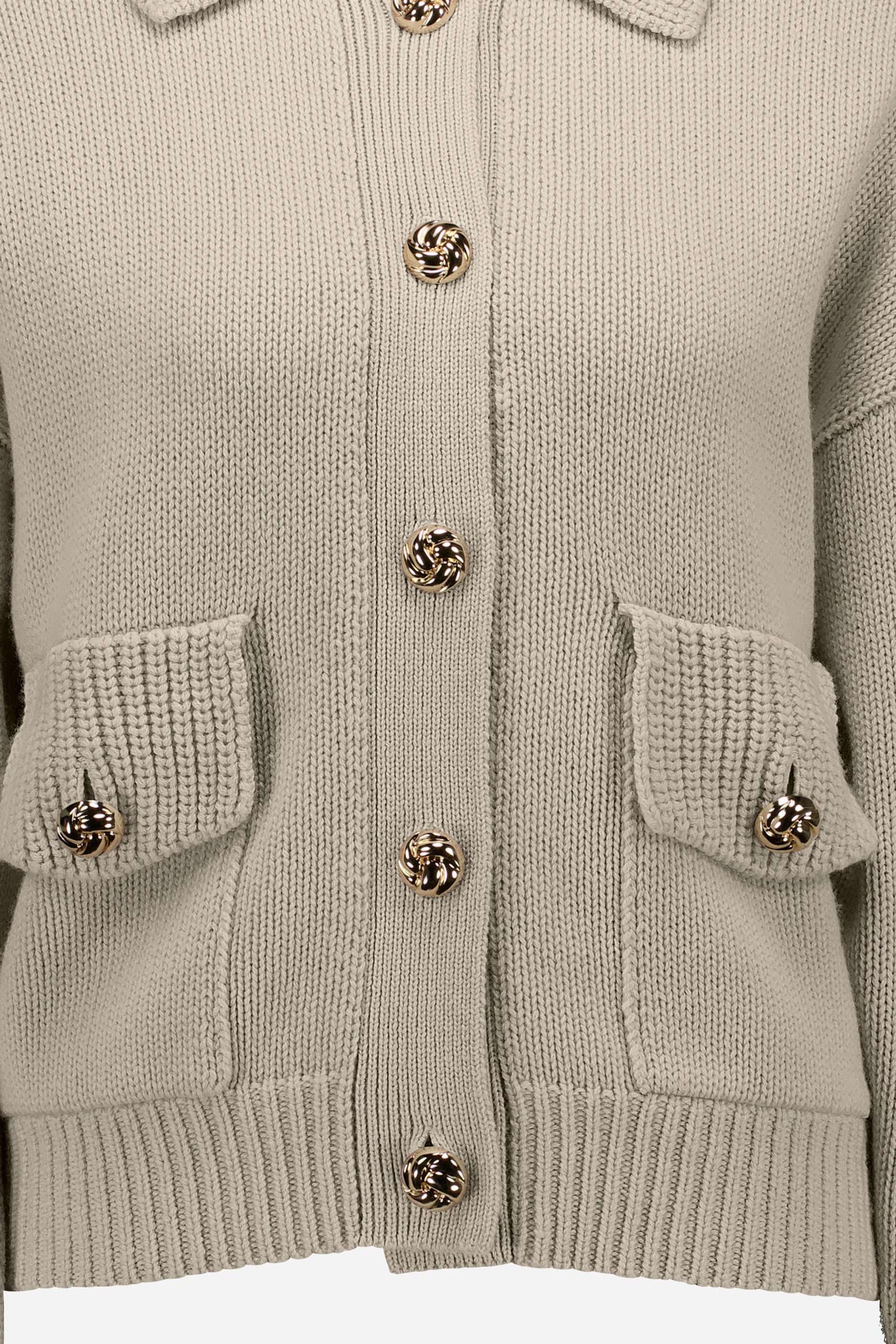 265-17000-43-S_4 - Allude - 30% Cashmere 70% Wolle Active Beige Damen Fall/Winter 2026/2027 Langarm NEW SAPG::265-17000 Strickjacke Wolle