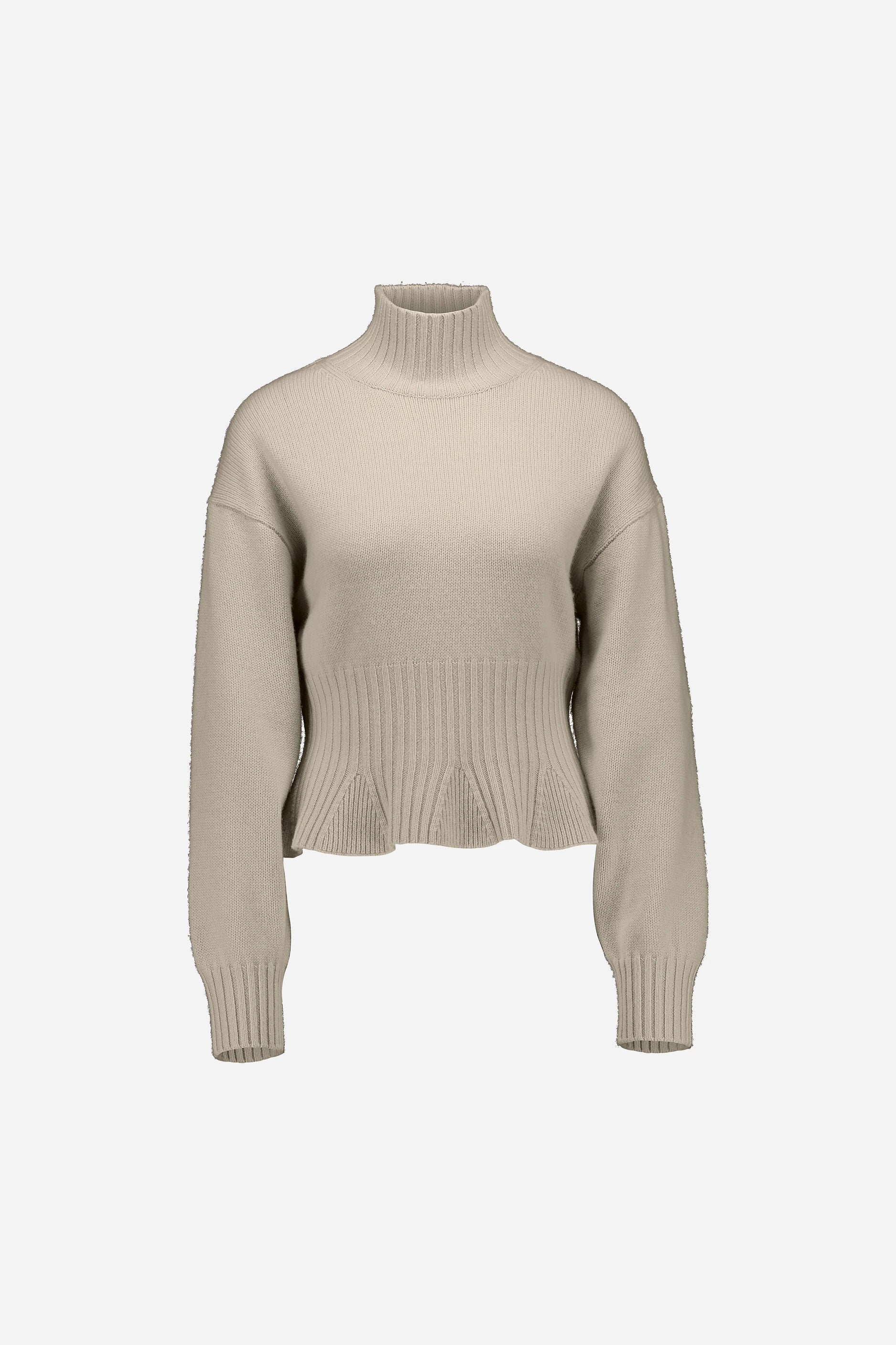 265-17003-43-S_1 - Allude - 30% Cashmere 70% Wolle Active Beige Damen Fall/Winter 2026/2027 Langarm NEW Pullover SAPG::265-17003 Stehkragen Wolle