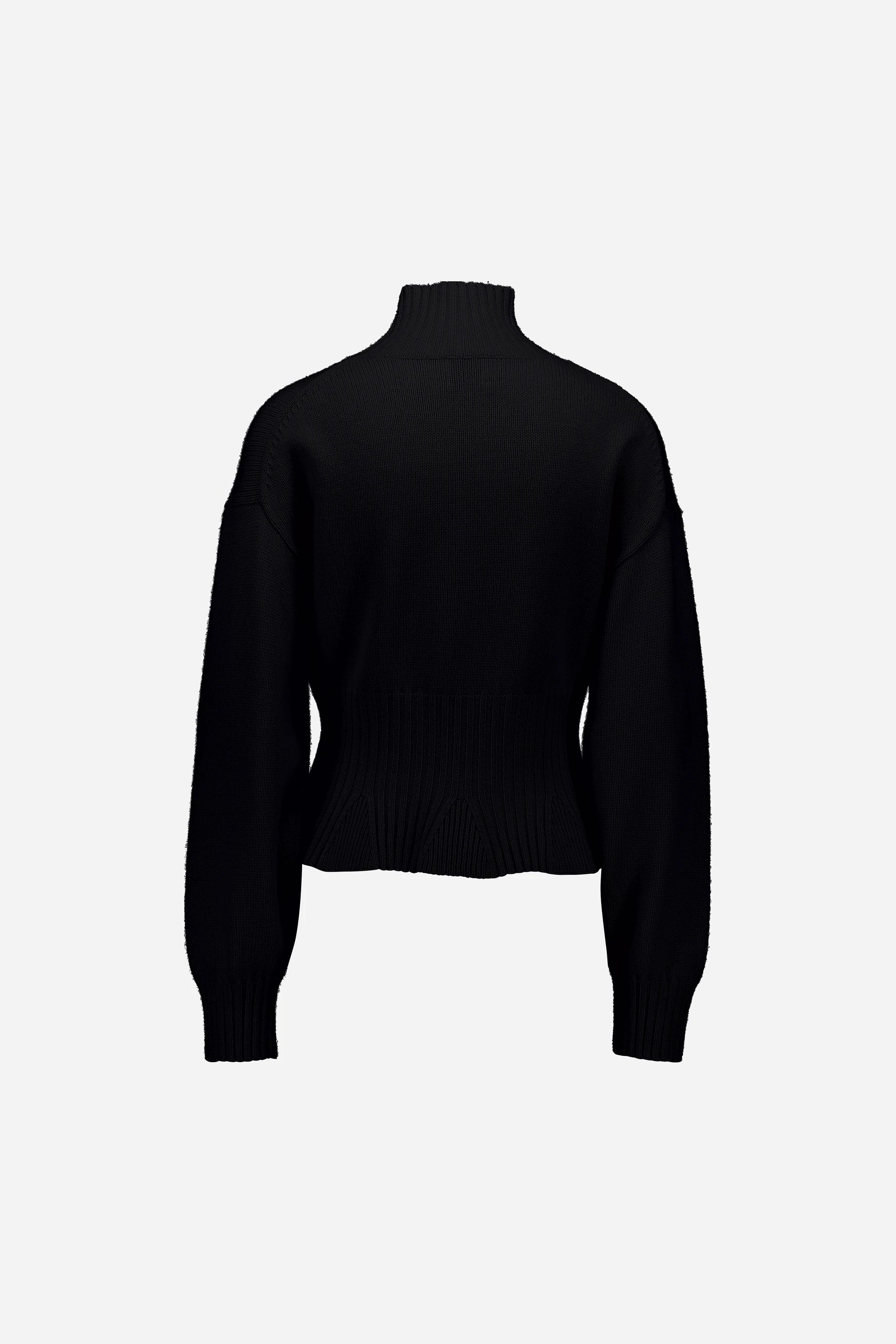 265-17003-90-S_2 - Allude - 30% Cashmere 70% Wolle Active Damen Fall/Winter 2026/2027 Langarm NEW Pullover SAPG::265-17003 Schwarz Stehkragen Wolle
