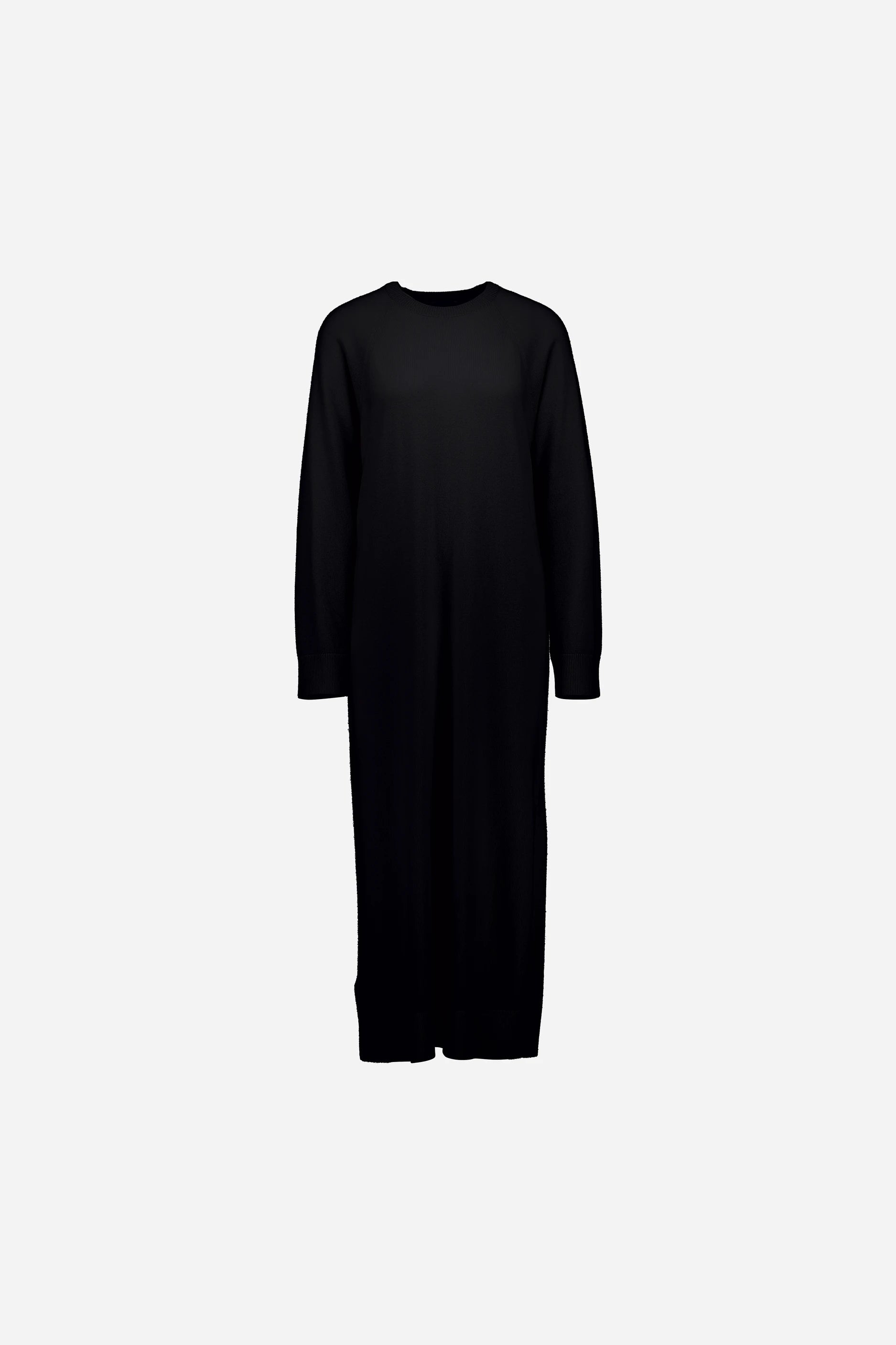 265-17014-90-S_1 - Allude - 30% Cashmere 70% Wolle Active Damen Fall/Winter 2026/2027 Halbarm Kleid NEW Rundhals SAPG::265-17014 Schwarz Wolle