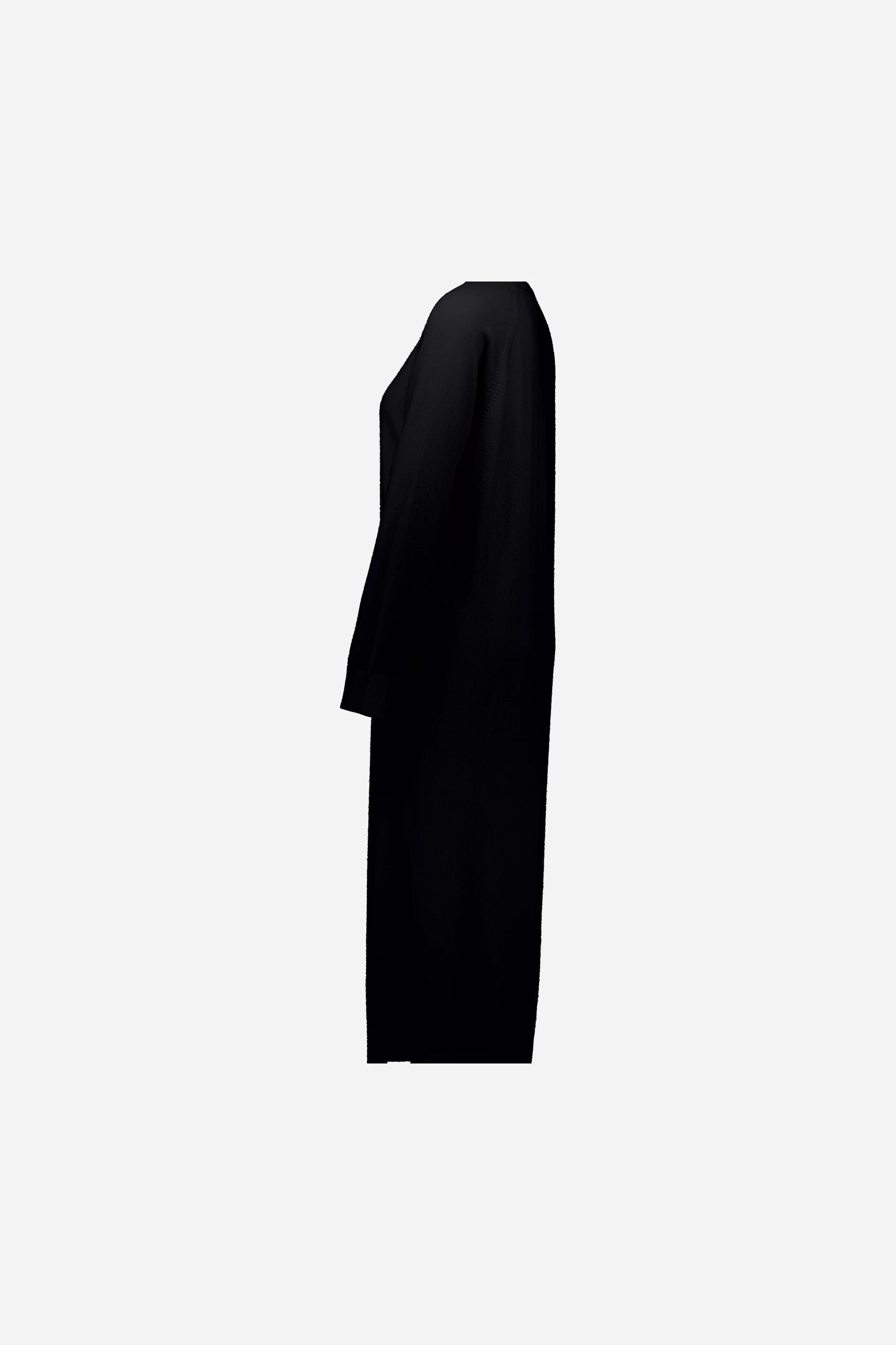 265-17014-90-S_3 - Allude - 30% Cashmere 70% Wolle Active Damen Fall/Winter 2026/2027 Halbarm Kleid NEW Rundhals SAPG::265-17014 Schwarz Wolle