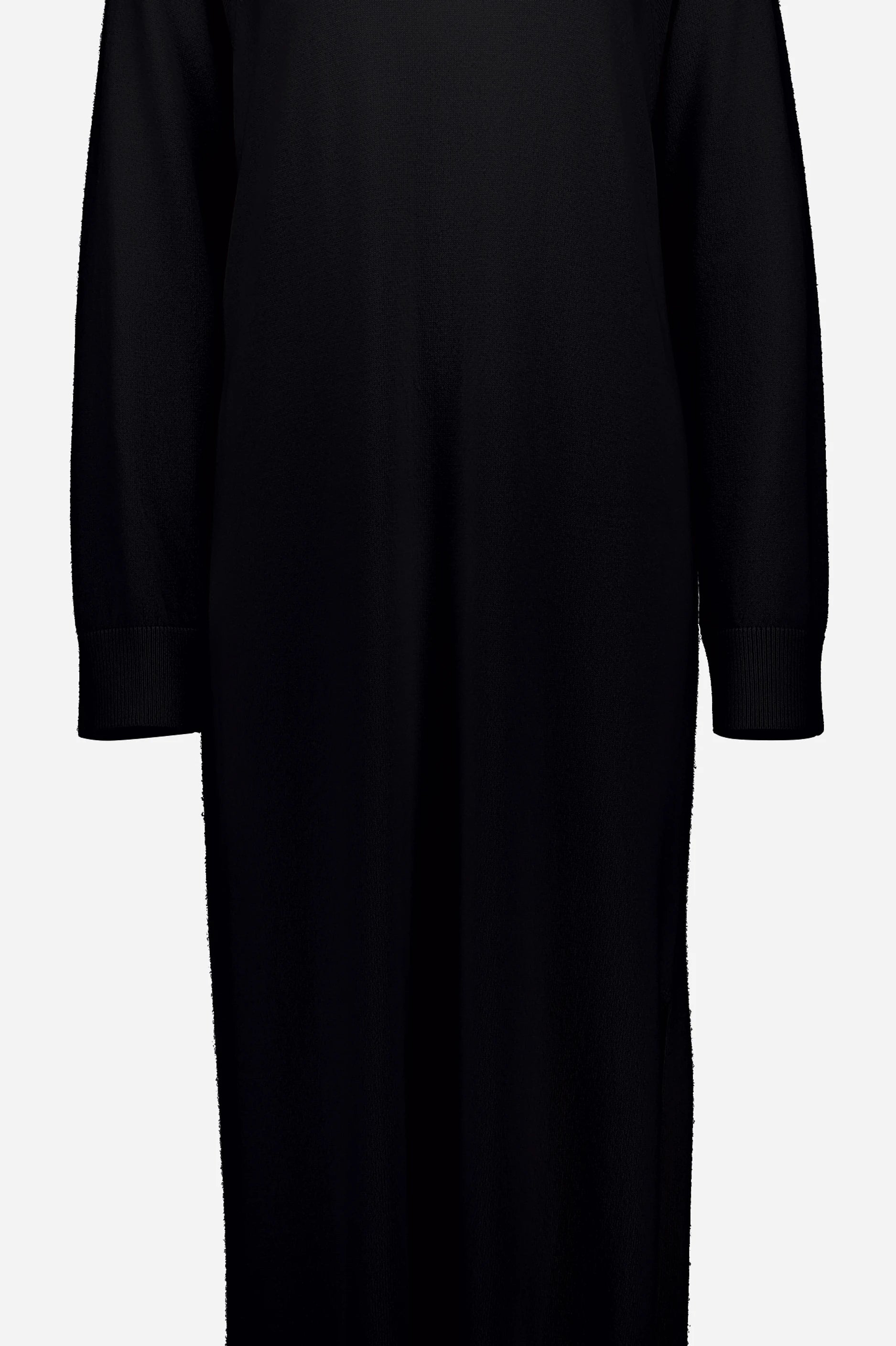 265-17014-90-S_4 - Allude - 30% Cashmere 70% Wolle Active Damen Fall/Winter 2026/2027 Halbarm Kleid NEW Rundhals SAPG::265-17014 Schwarz Wolle