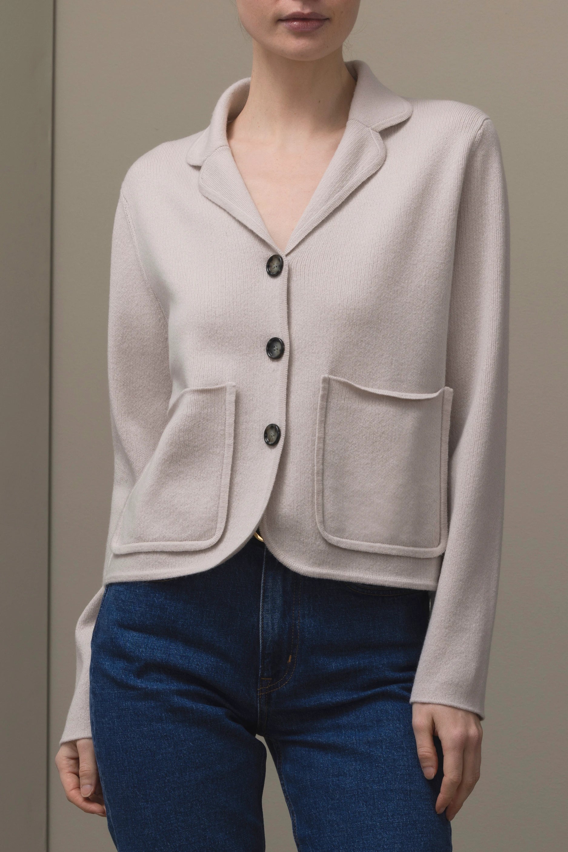 265-17052-43-S_2 - Allude - 30% Cashmere 70% Wolle Active Beige Damen Fall/Winter 2026/2027 Jacket Langarm NEW SAPG::265-17052 Wolle