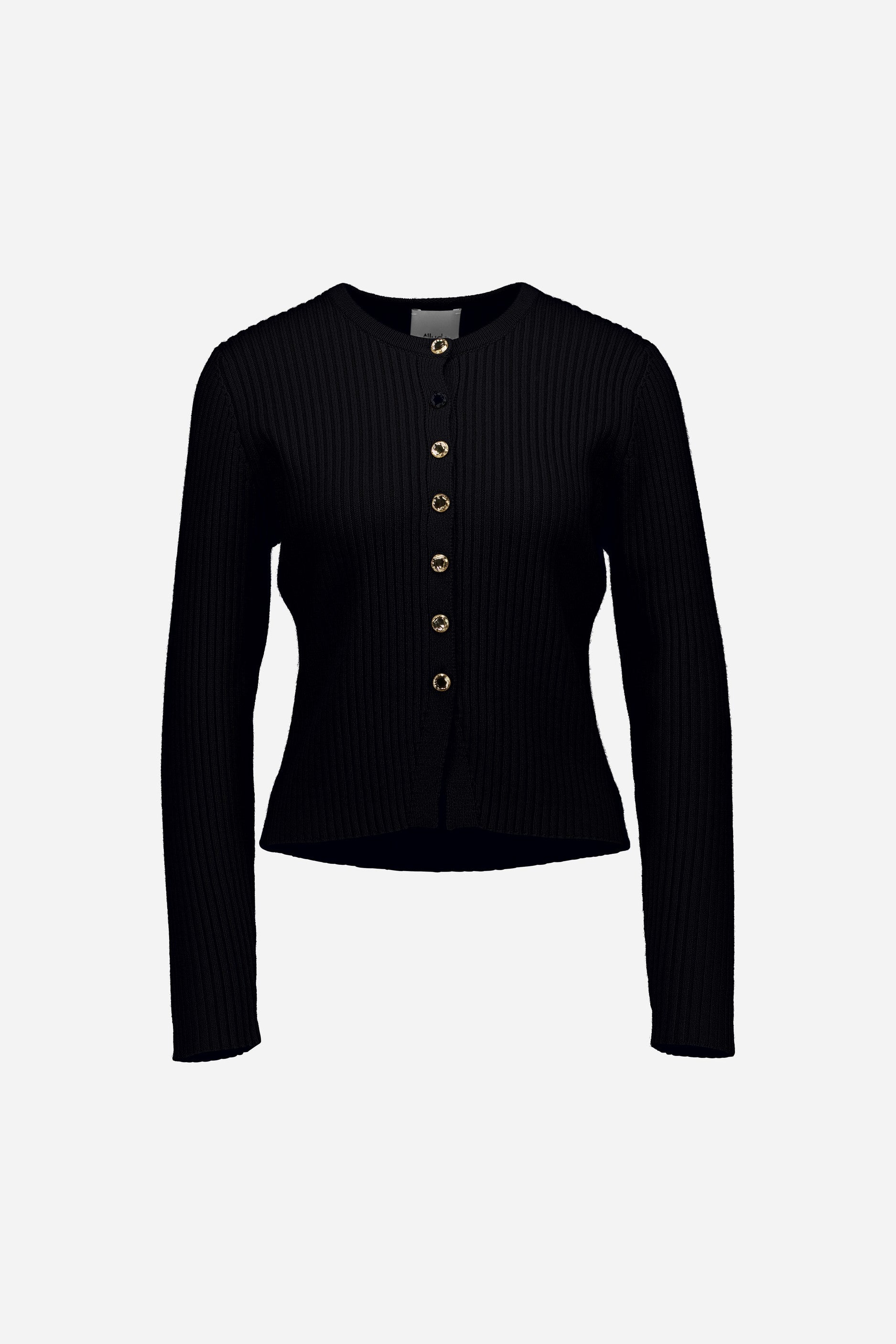 265-17080-90-1 - Allude - 30% Cashmere 70% Wolle Active Damen Fall/Winter 2026/2027 Langarm NEW Rundhals SAPG::265-17080 Schwarz Strickjacke Wolle