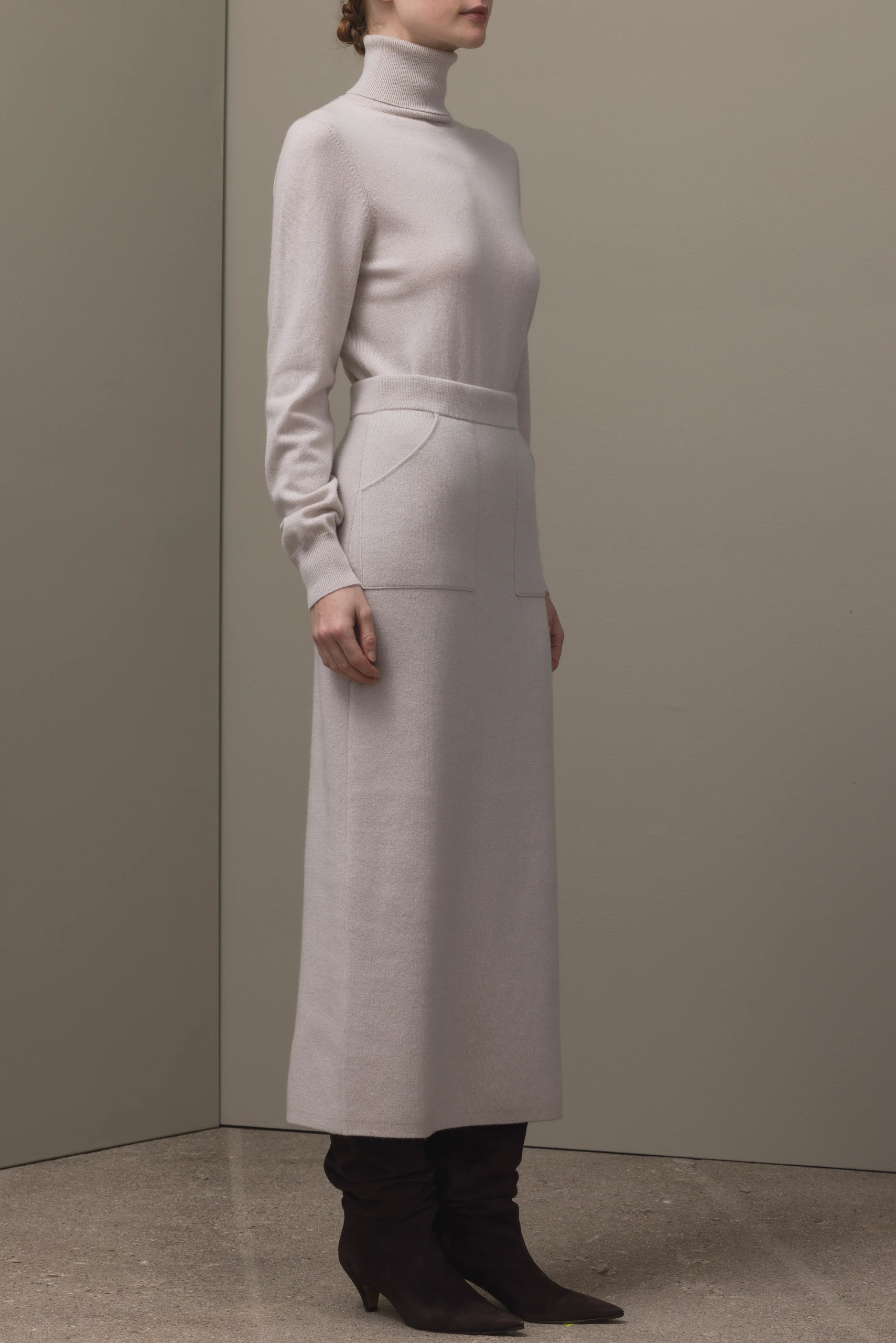 265-17605-43-S_3 - Allude - 30% Cashmere 70% Wolle Active Beige Damen Fall/Winter 2026/2027 NEW Rock SAPG::265-17605 Wolle