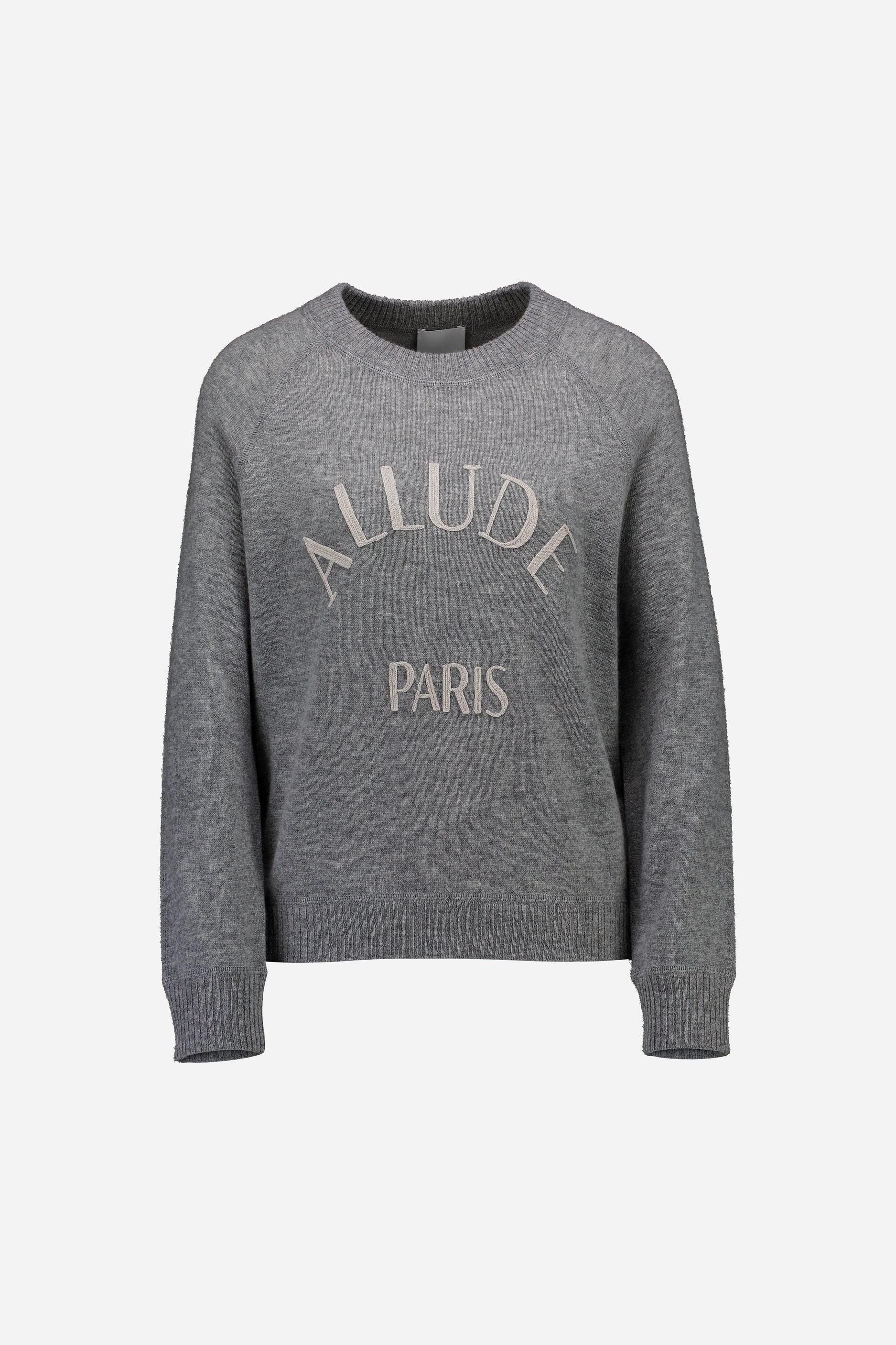 265-17672-8343-S_1 - Allude - 30% Cashmere 70% Wolle Active Damen Fall/Winter 2026/2027 Grau Langarm NEW Pullover Rundhals SAPG::265-17672 Wolle