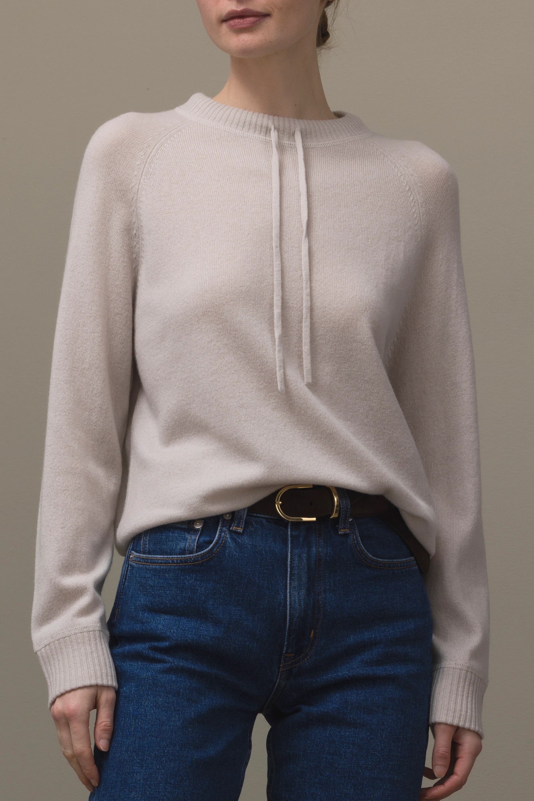 265-17701-43-S_3 - Allude - 30% Cashmere 70% Wolle Active Beige Damen Fall/Winter 2026/2027 Halbarm NEW Pullover Rundhals SAPG::265-17701 Wolle