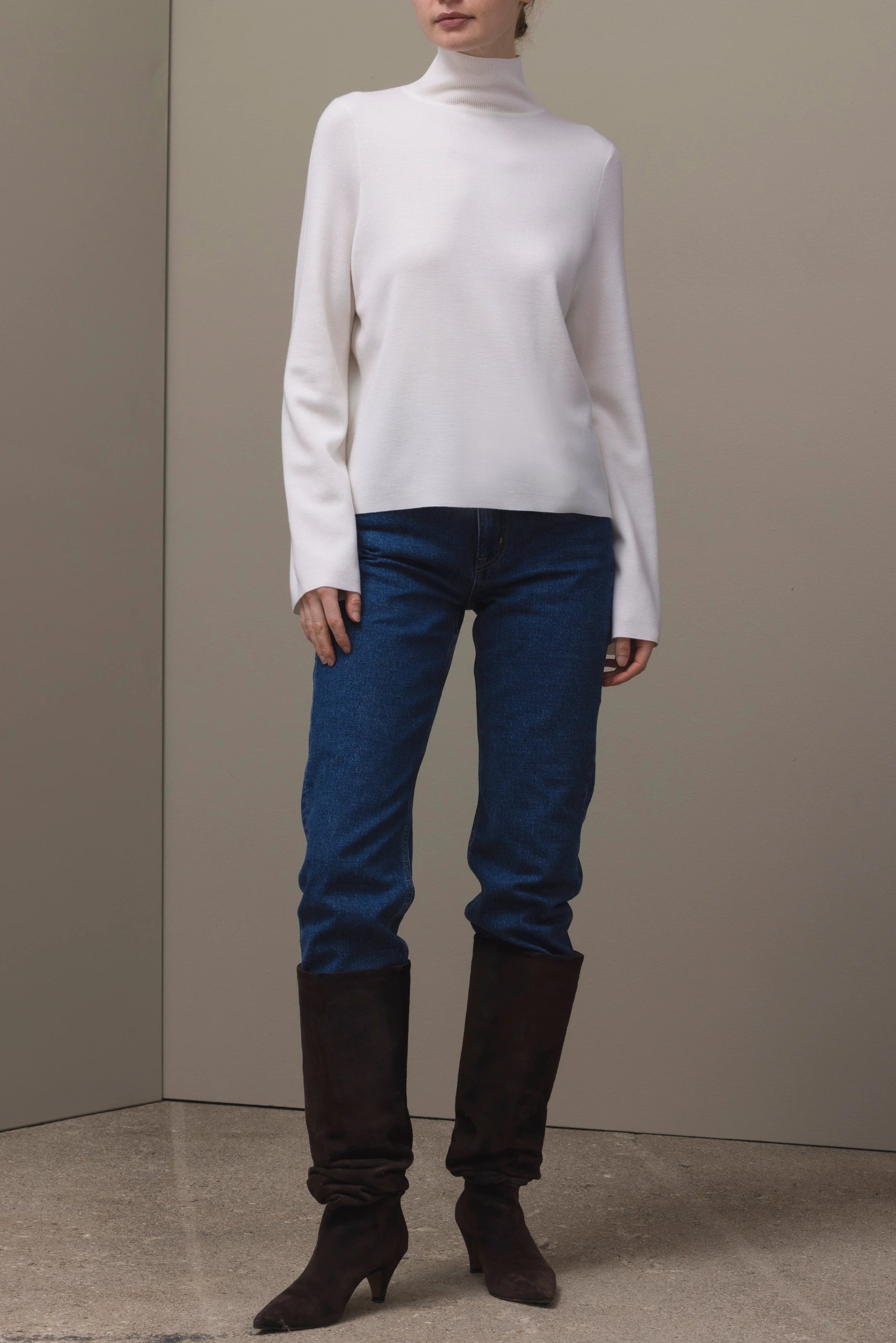 265-64041-440-S_1_7046f1e9-42a2-47cc-83e6-c1de97fe7a1e - Allude - 100% Wolle (Merino) Active Damen Fall/Winter 2026/2027 Halbarm NEW Pullover SAPG::265-64041 Stehkragen Weiß Wolle