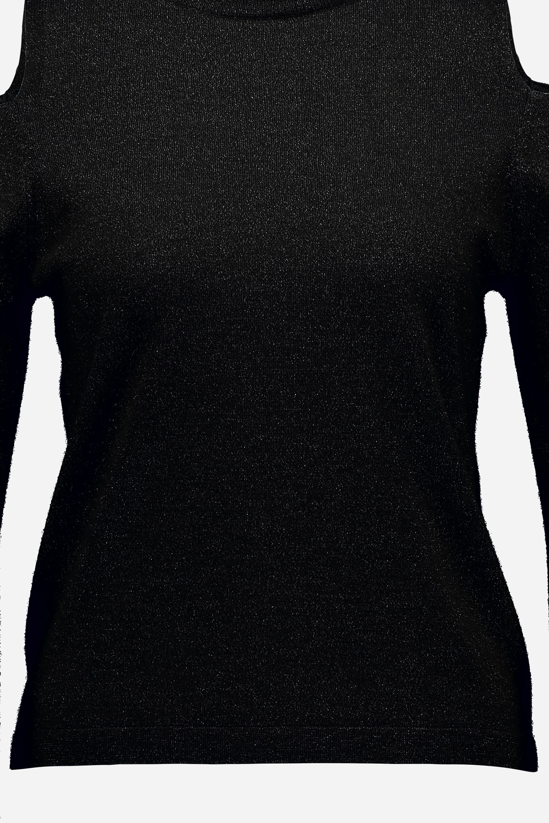265-64103-490-S_4 - Allude - 11% Lame 89% Wolle Active Damen Fall/Winter 2026/2027 Halbarm NEW Pullover SAPG::265-64103 Schwarz Stehkragen Wolle