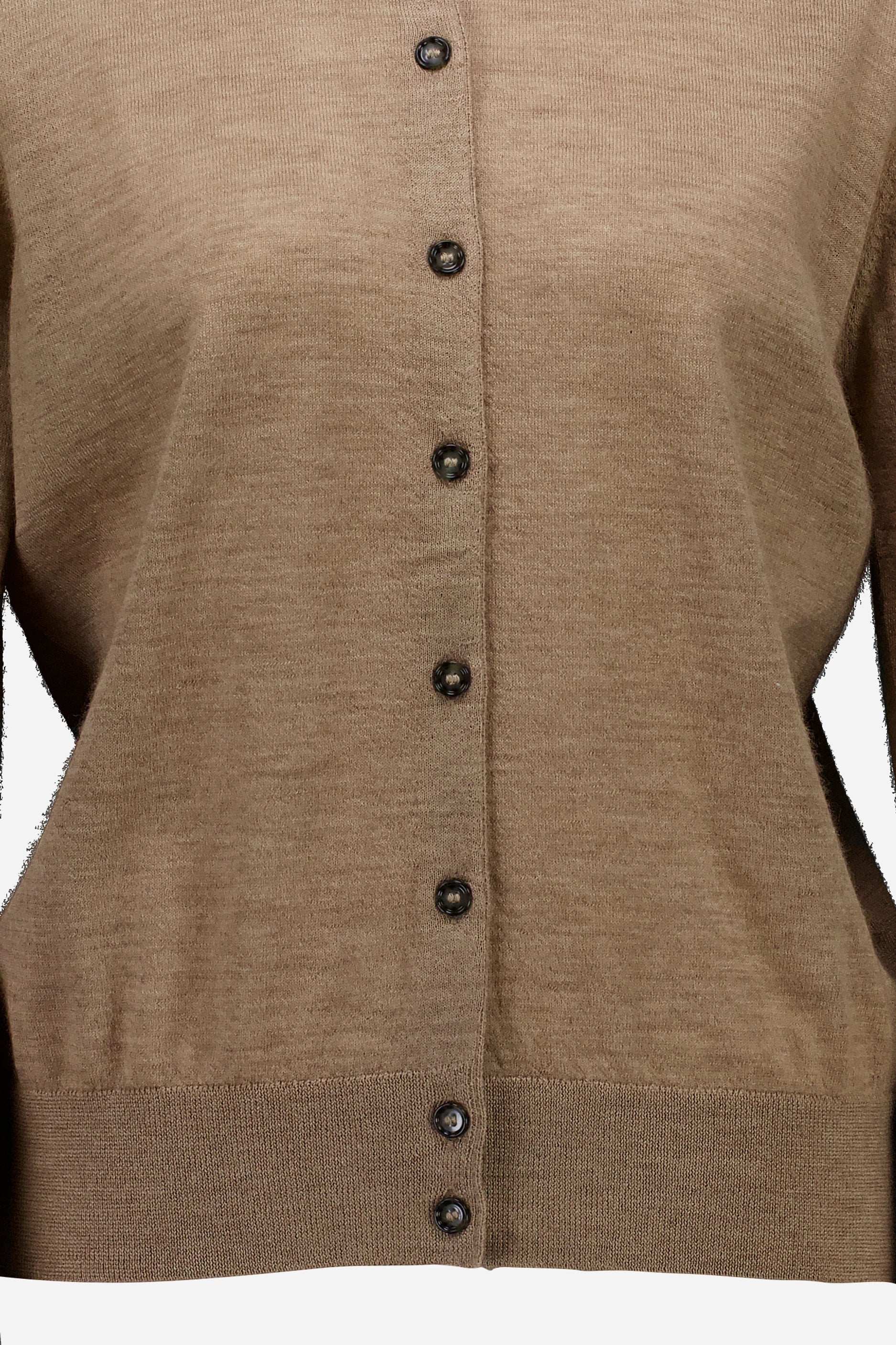 265-70002-46-S_4 - Allude - 100% Cashmere Active Beige Cashmere Damen Fall/Winter 2026/2027 Halbarm NEW Rundhals SAPG::265-70002 Strickjacke
