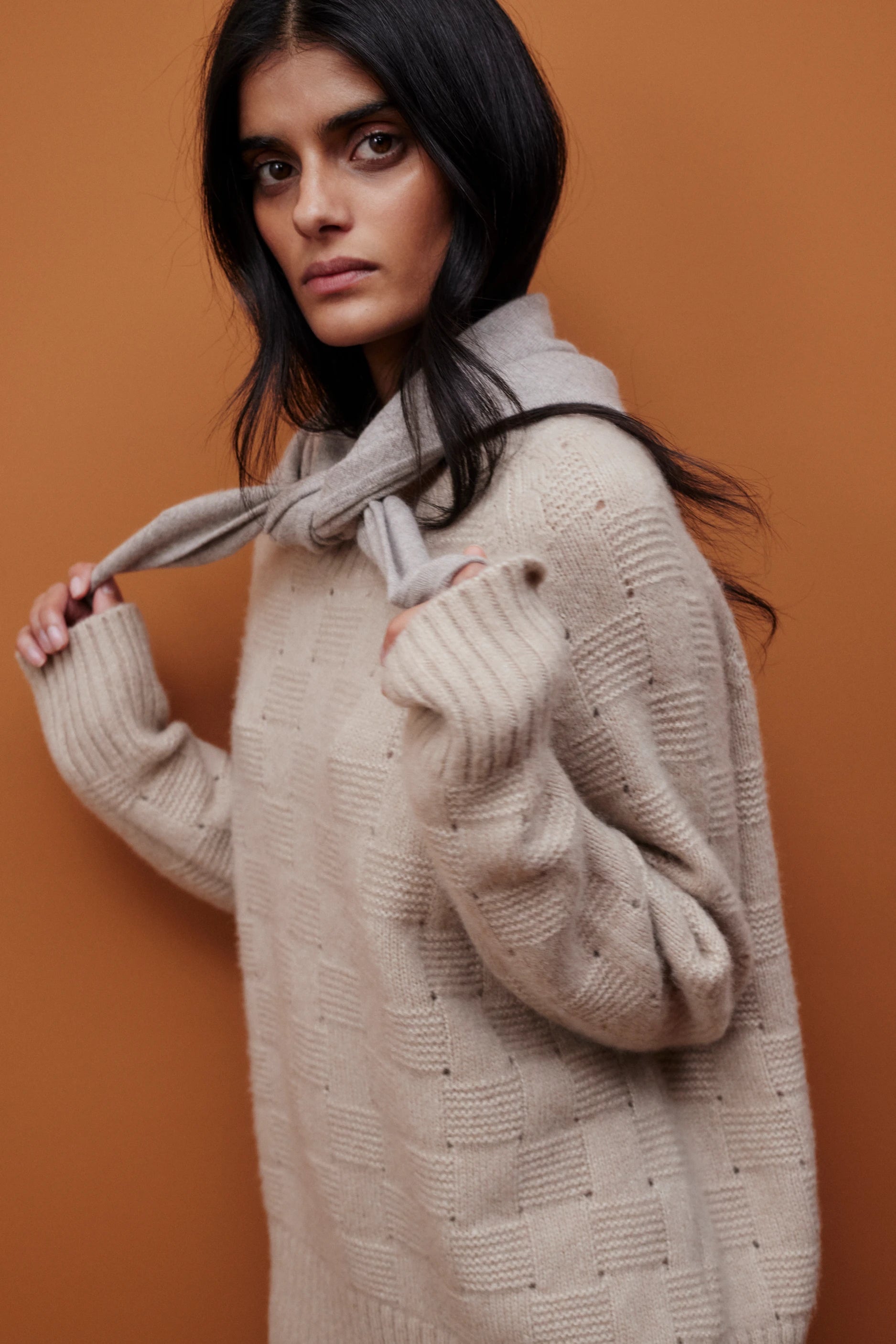 265-77021-48-S_9 - Allude - 25% Seide 75% Cashmere Active Beige Cashmere Damen Fall/Winter 2026/2027 Langarm NEW Pullover Rundhals SAPG::265-77021