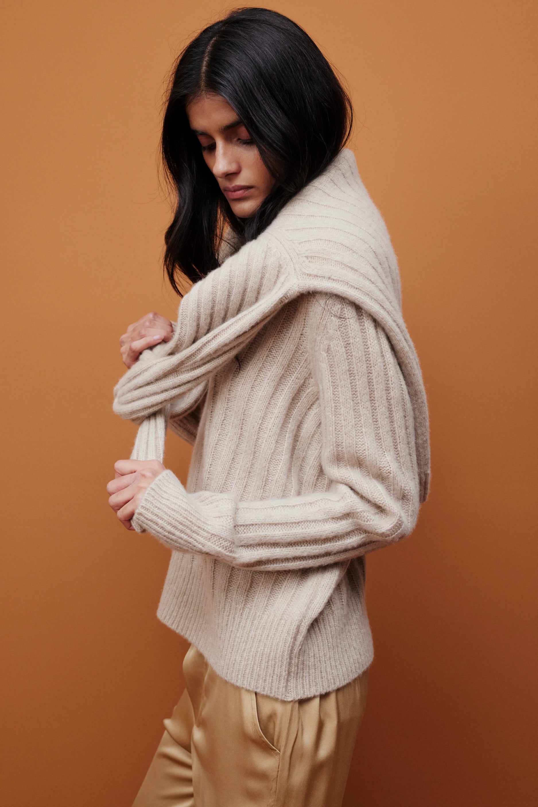 265-77030-48-S_9 - Allude - 25% Seide 75% Cashmere Active Beige Cashmere Damen Fall/Winter 2026/2027 Langarm NEW Pullover Rundhals SAPG::265-77030