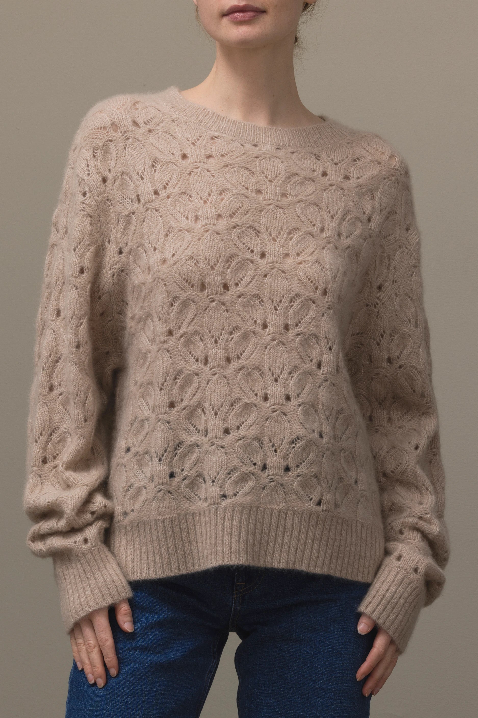 265-77041-48-S_2 - Allude - 25% Seide 75% Cashmere Active Beige Cashmere Damen Fall/Winter 2026/2027 Langarm NEW Pullover Rundhals SAPG::265-77041