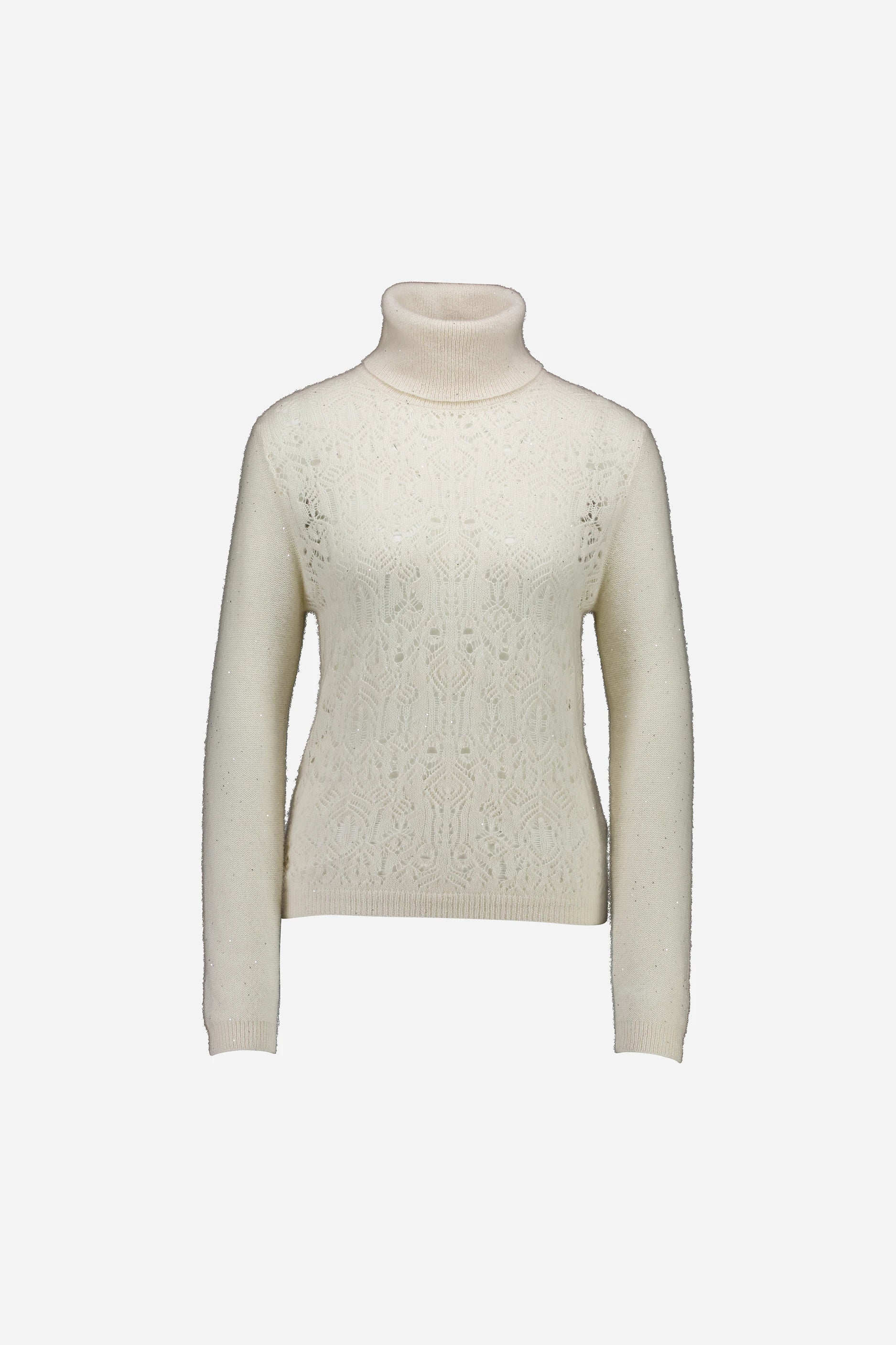 265-77111-40-S_1 - Allude - 1% Sequens 39 % Silk 60% Cashmere Active Cashmere Damen Fall/Winter 2026/2027 Halbarm NEW Pullover Rollkragen SAPG::265-77111 Weiß
