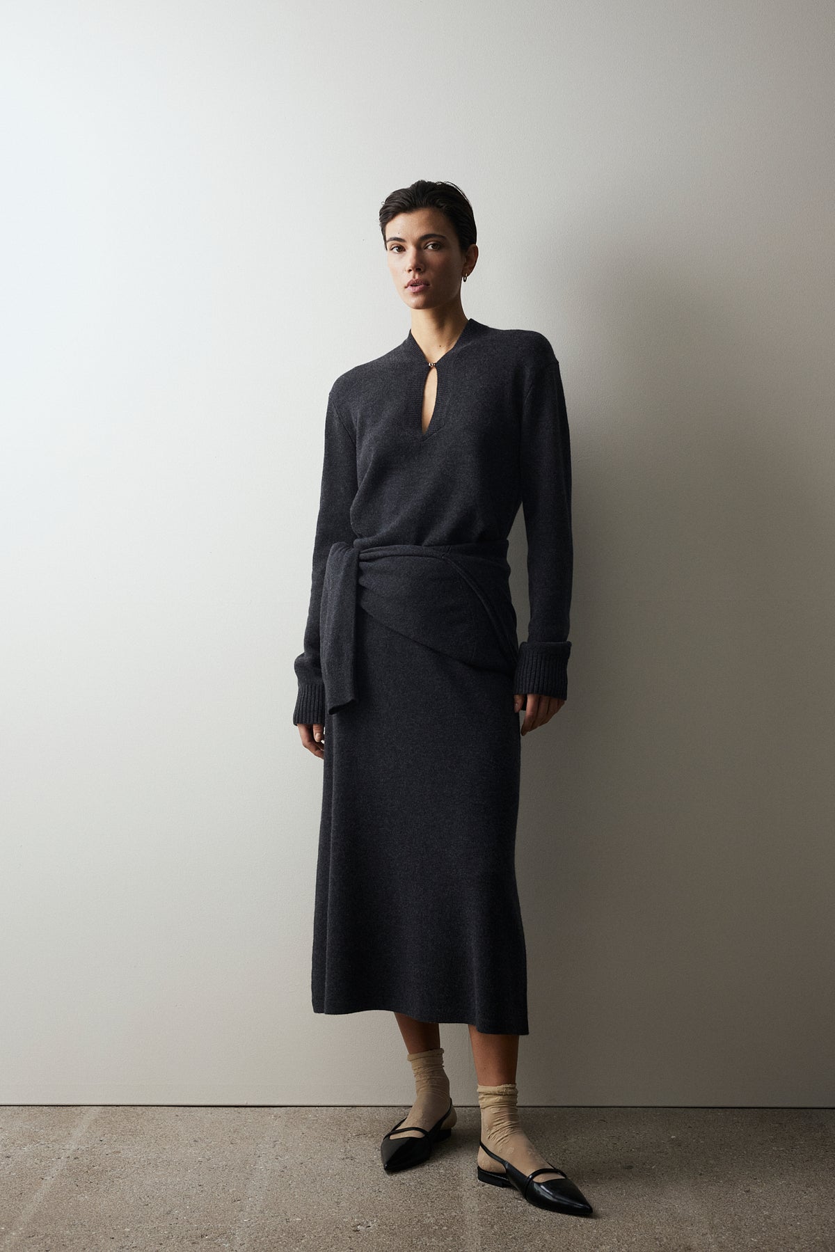 Woll-Mischung Pullover in Grau