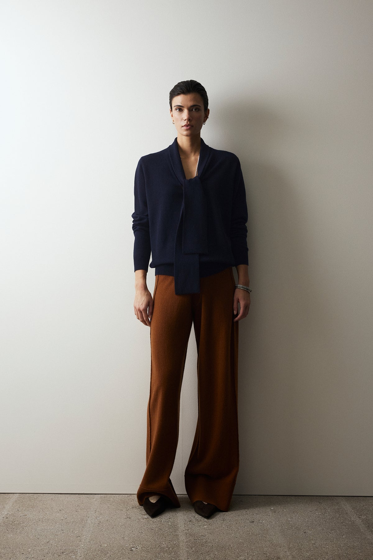 Woll-Mischung Pullover in Navy
