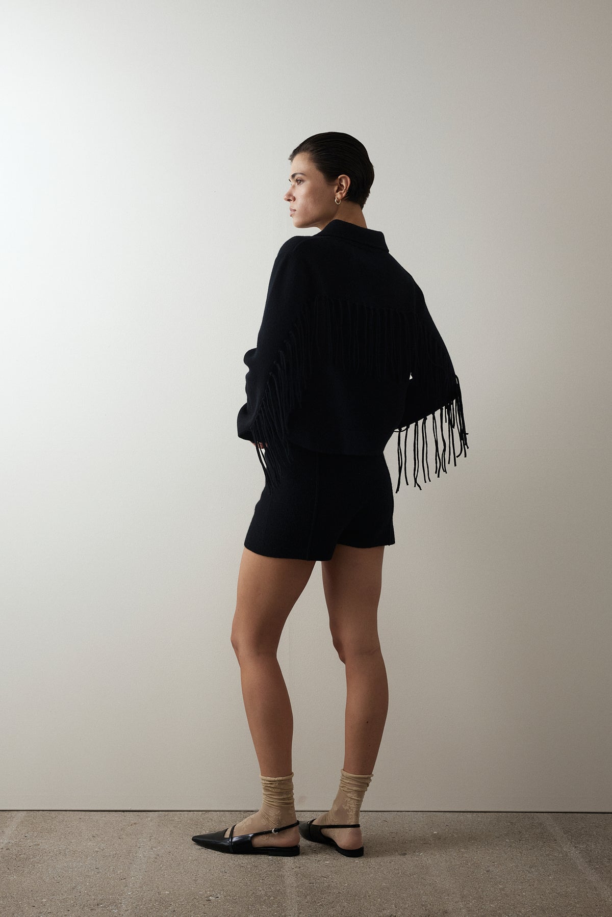 Woll-Mischung Jacket in Schwarz