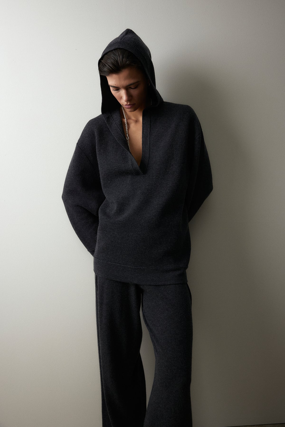 Woll-Mischung Pullover in Grau