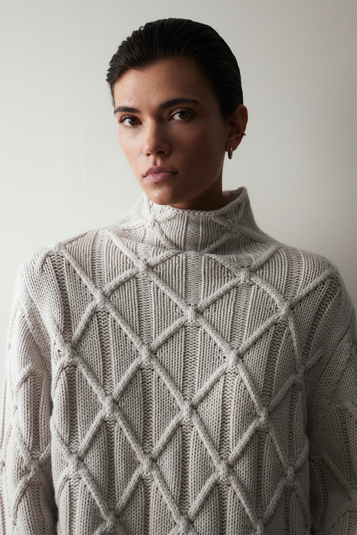 Woll-Mischung Pullover in Beige
