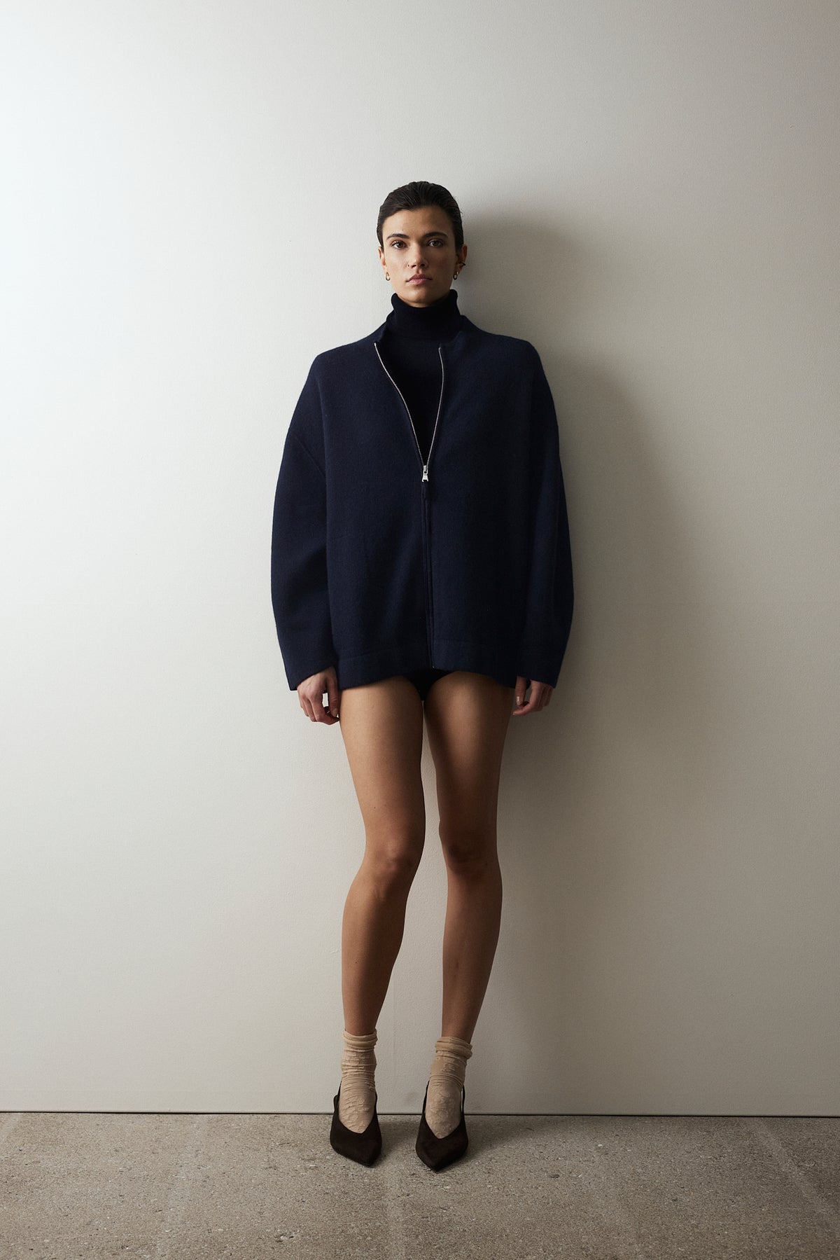 Woll-Mischung Jacket in Navy