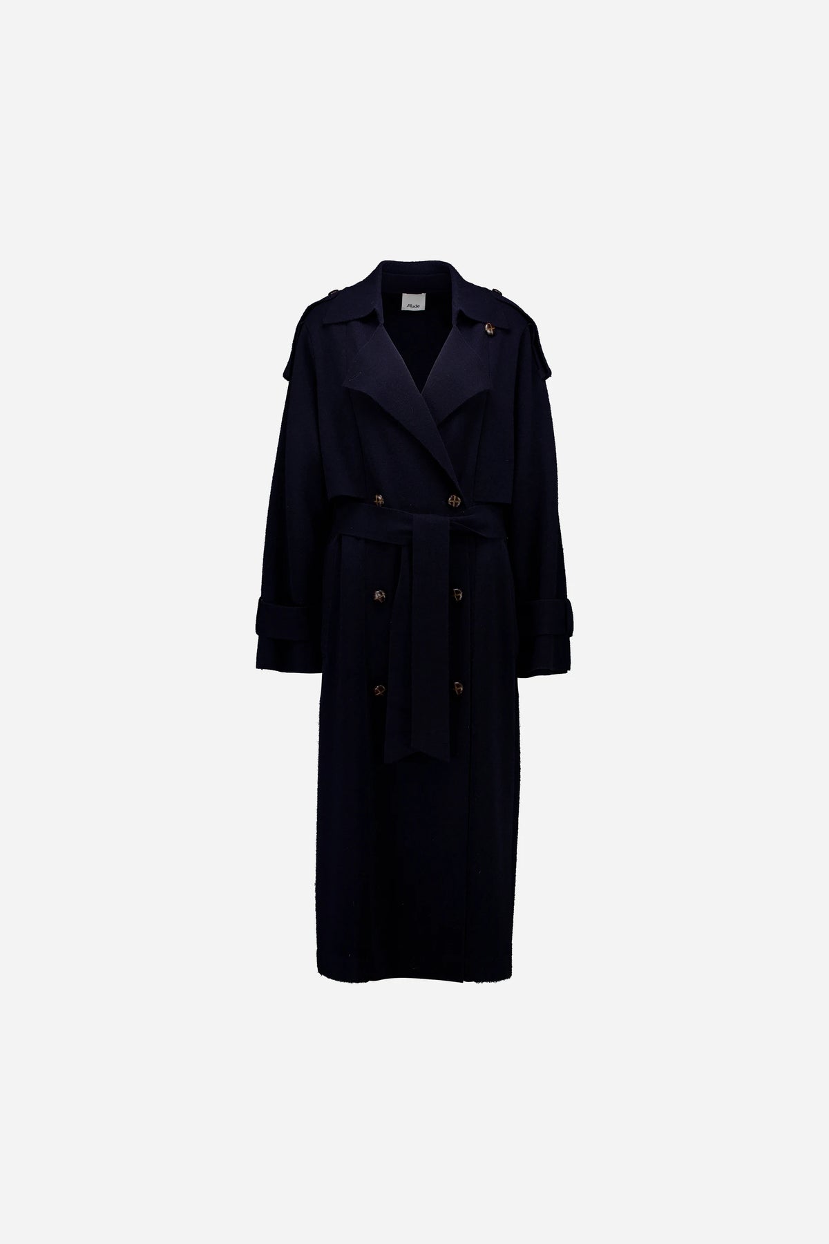Woll-Mischung Mantel in Navy