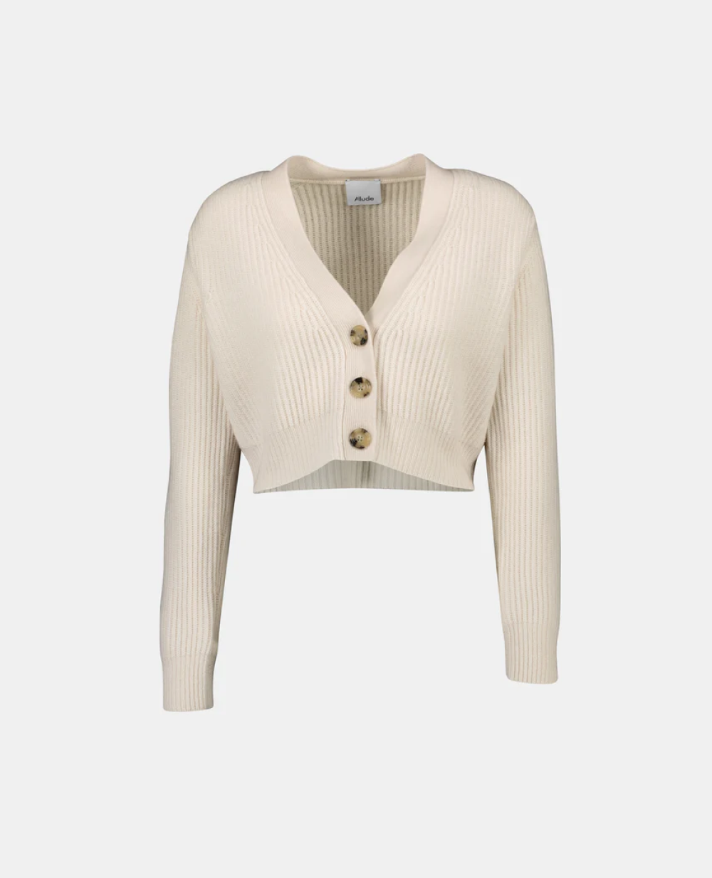 Group2607021_f92bf5ad-20fe-4d29-b74d-277149d5e890 - Allude - 100% Cashmere Beige Cashmere Damen Feinstrick Langarm Lockerer Schnitt SAPG::232-11161 Strickjacke Summer 2023 V-Ausschnitt