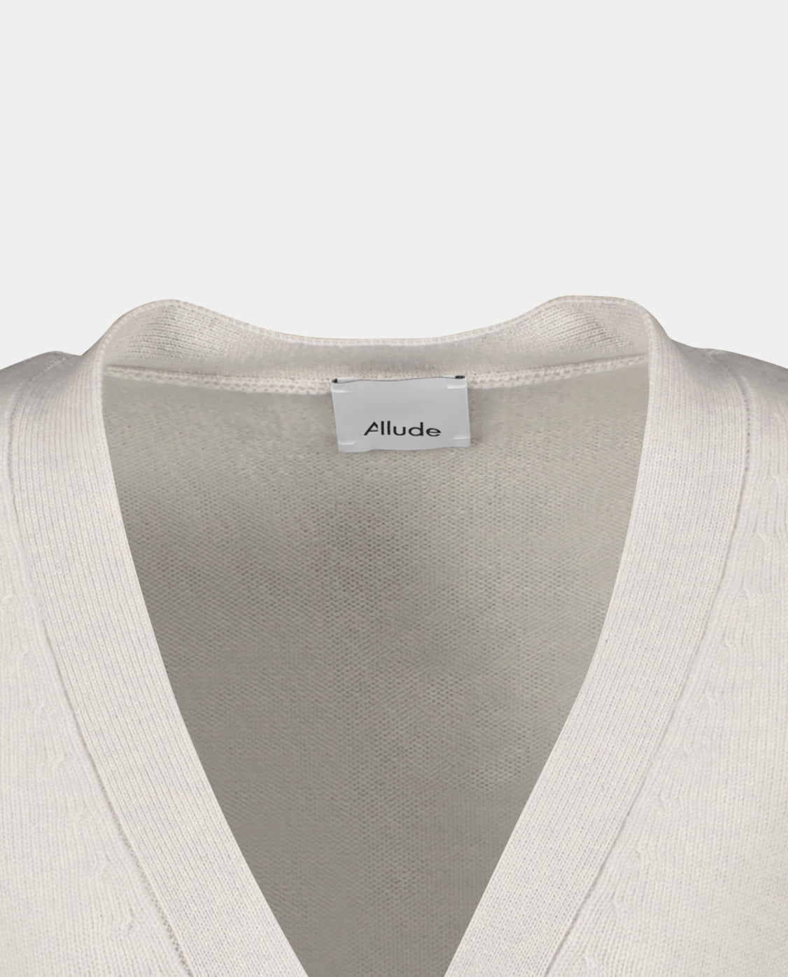 232-11420-80-3 - Allude - 100% Cashmere Cashmere Damen Feinstrick Grau Langarm Lockerer Schnitt SAPG::232-11420 Strickjacke Summer 2023 V-Ausschnitt