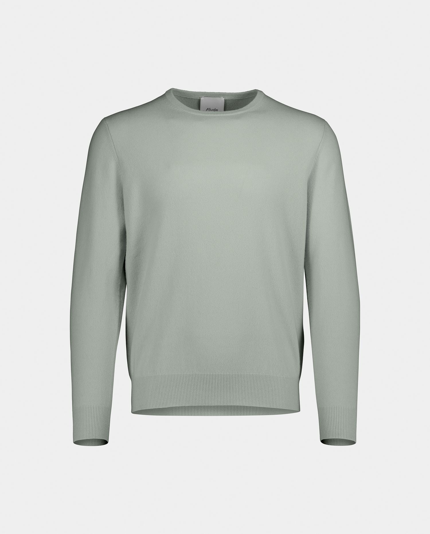 232-30021-30-1 - Allude - 100% Cashmere Cashmere Feinstrick Grün Herren Langarm Lockerer Schnitt Pullover Rundhalsausschnitt SAPG::232-30021 Summer 2023