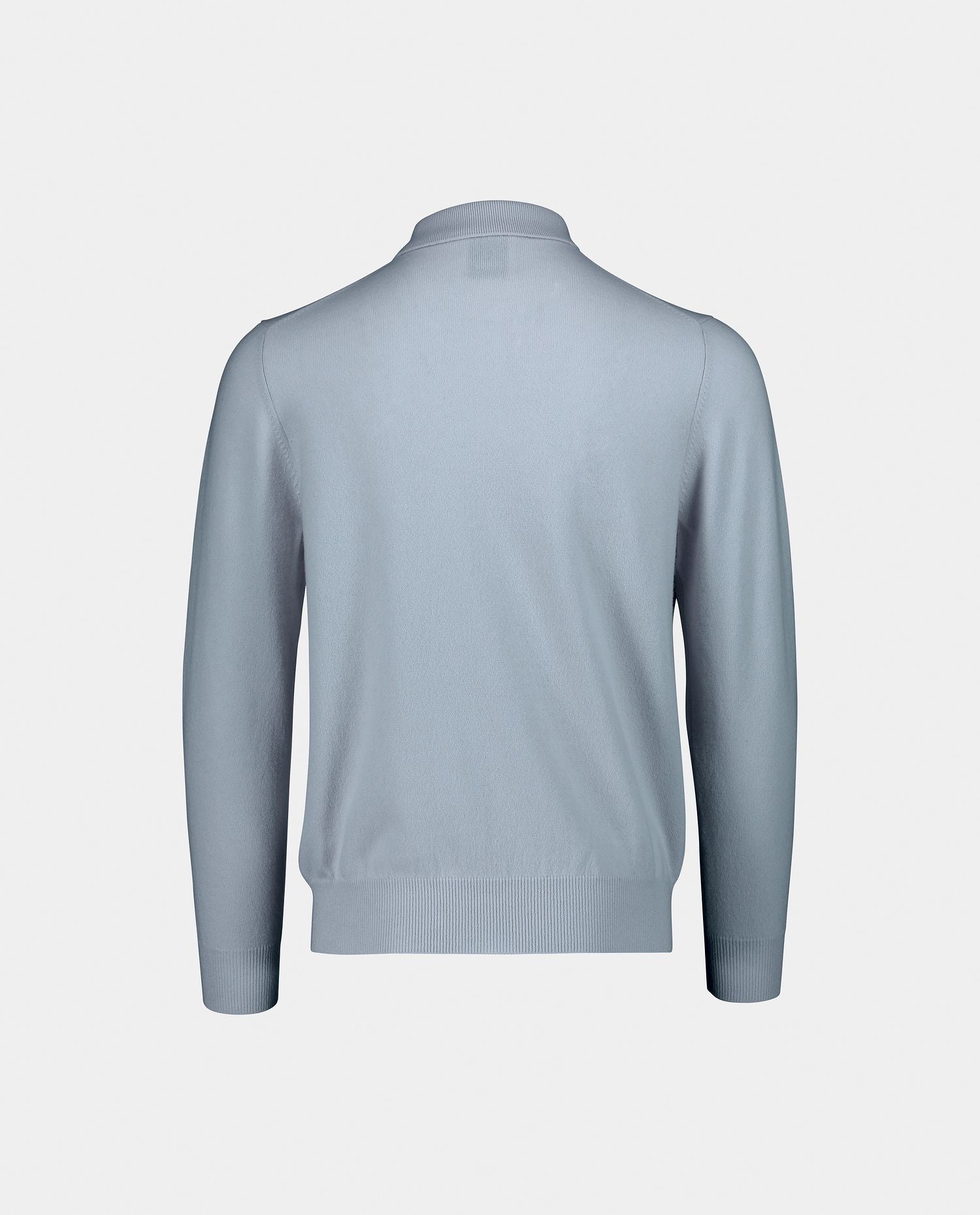 232-30023-10-2 - Allude - 100% Cashmere Blau Cashmere Feinstrick Gerade Passform Herren Langarm Polo-Kragen Pullover SAPG::232-30023 Summer 2023