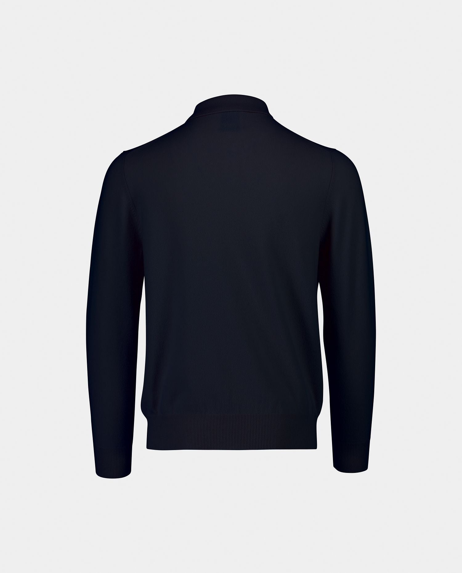 232-30023-14-2 - Allude - 100% Cashmere Cashmere Feinstrick Gerade Passform Herren Langarm Navy Polo-Kragen Pullover SAPG::232-30023 Summer 2023