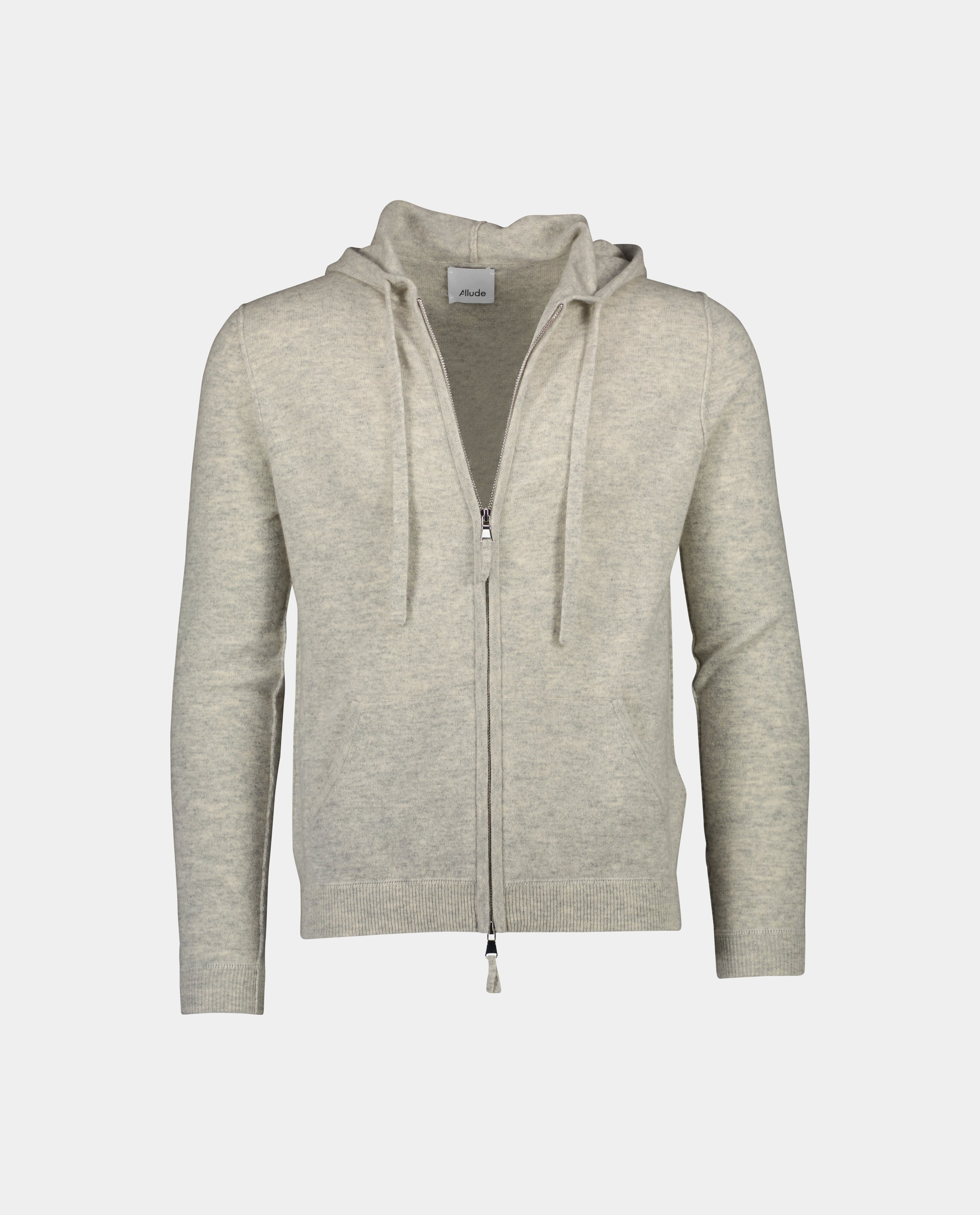 232-37010-81-1 - Allude - 30% Cashmere 70% Wolle 70% Wool 30% Cashmere Feinstrick Gerade Passform Grau Herren Langarm Reißverschluss-Kragen SAPG::232-37010 Strickjacke Summer 2023 Wolle