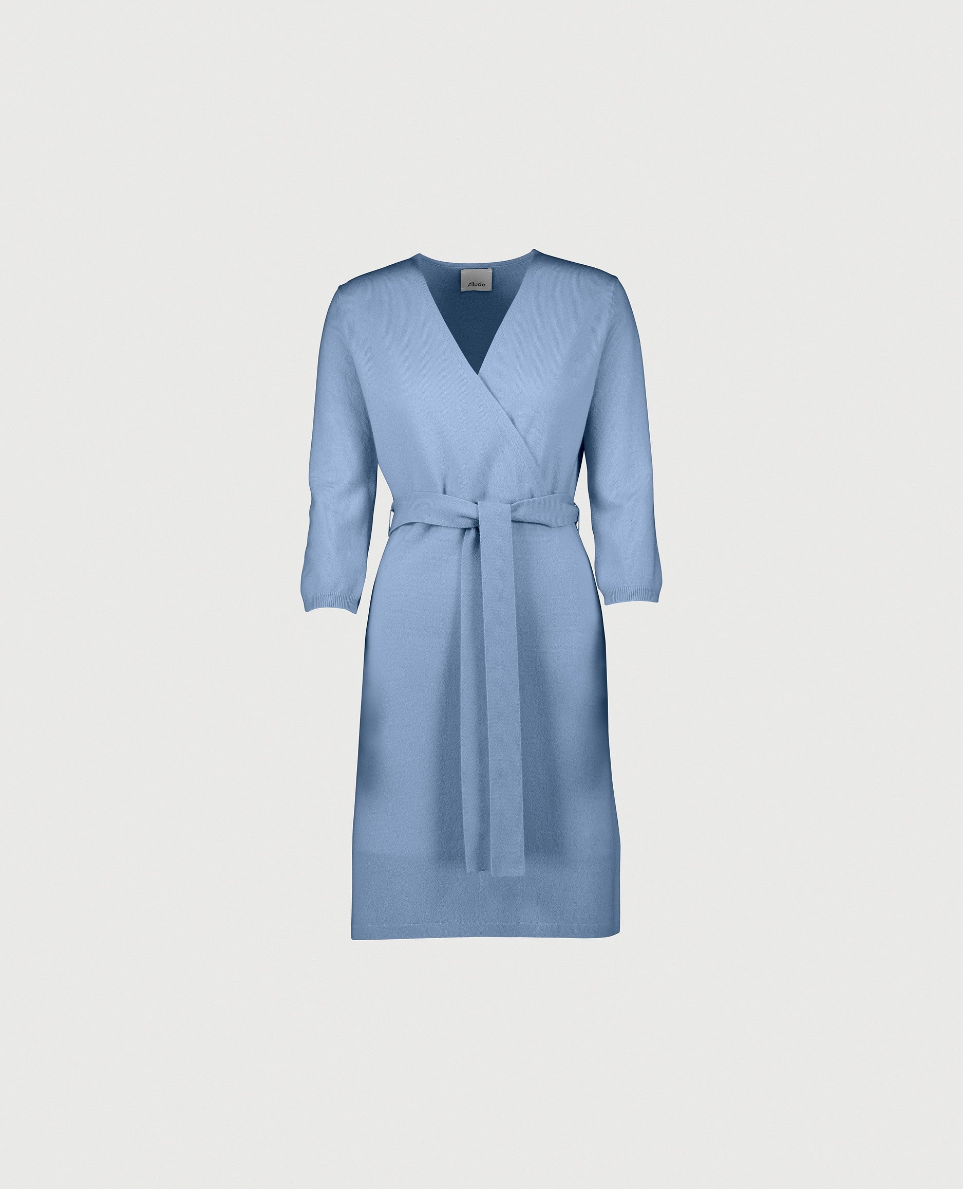 232-17064-11-S_1 - Allude - 3/4 Arm 30% Cashmere 70% Wolle Blau Damen Feinstrick Kleid Kleider SAPG::232-17064 Summer 2023 Taillierter Schnitt Wolle