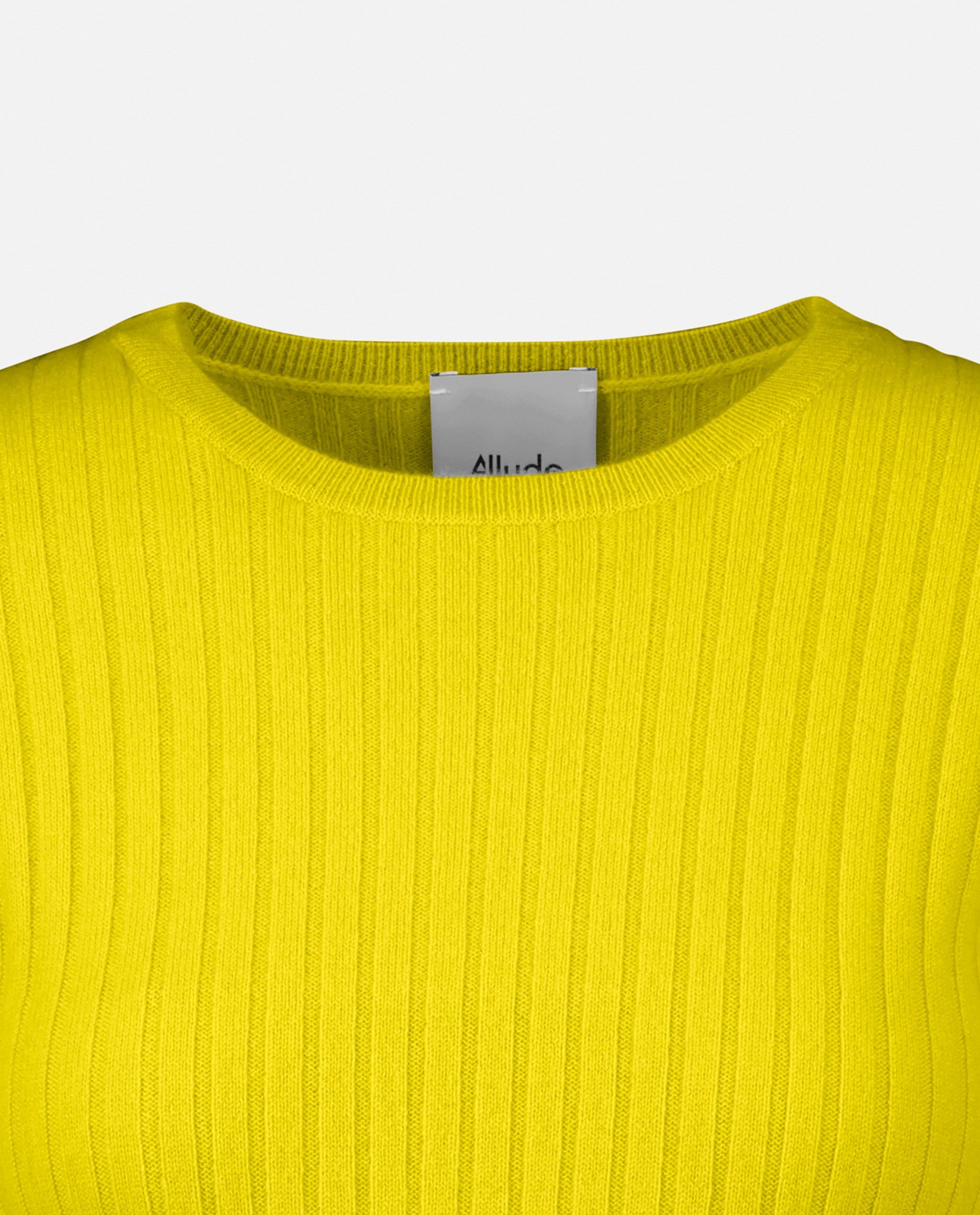 Cashmere sweater in yellow slim fit