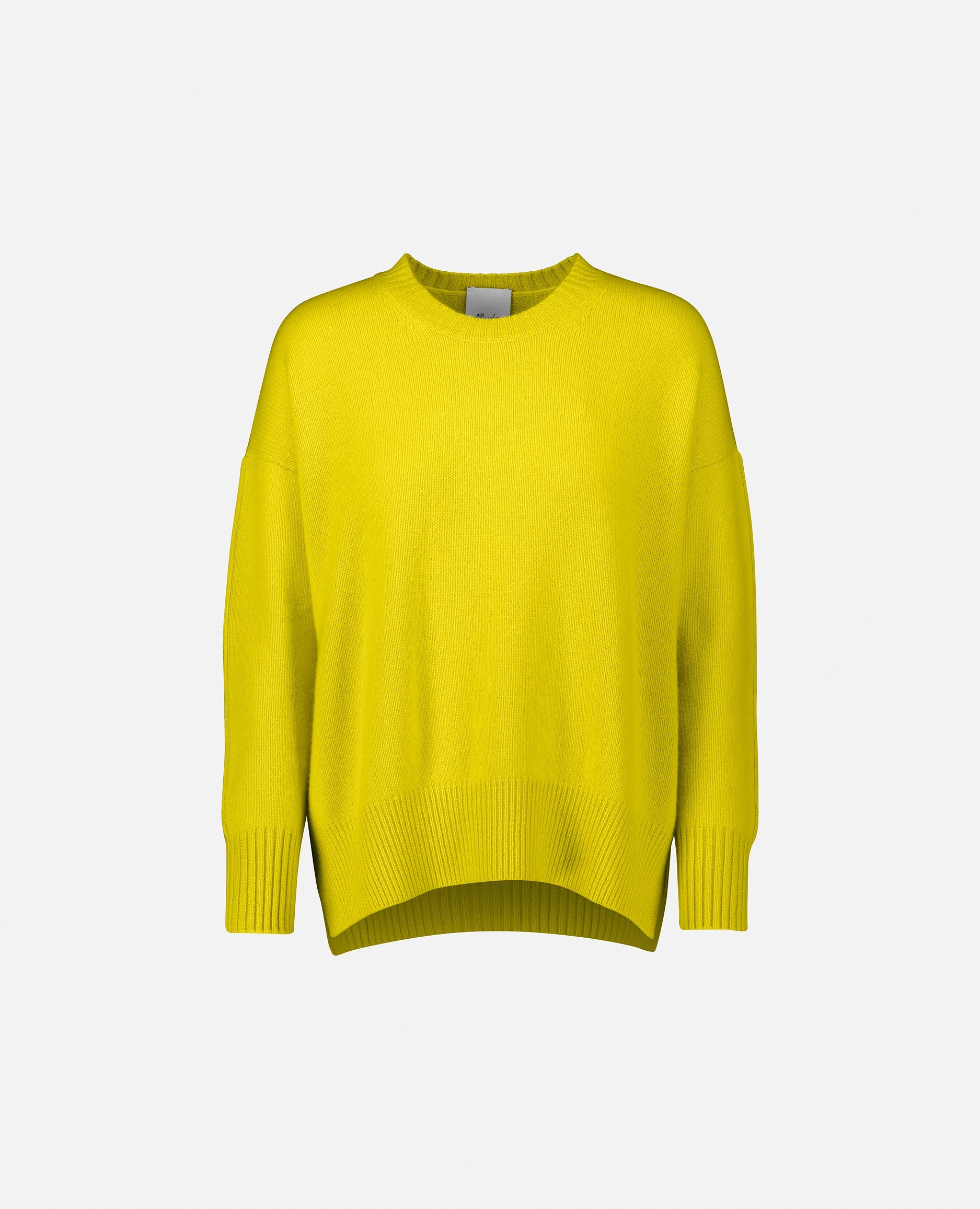 Rundhals Pullover aus Cashmere in Gelb