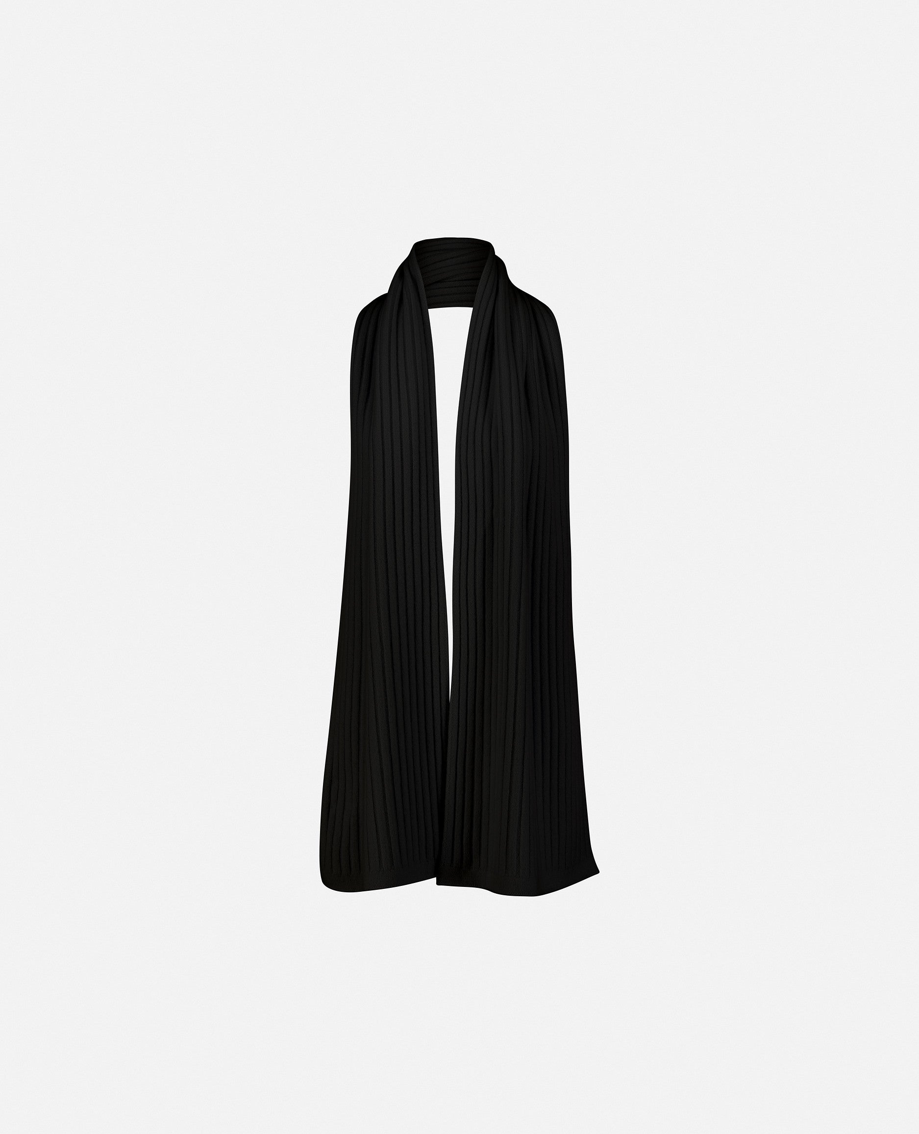 235-11431-90-one_2 - Allude - 5% Elastane 95% Cashmere Cashmere Damen Mittelschwerer Strick SAPG::235-11431 Schal Schwarz Winter 2023/2024 Xmas23