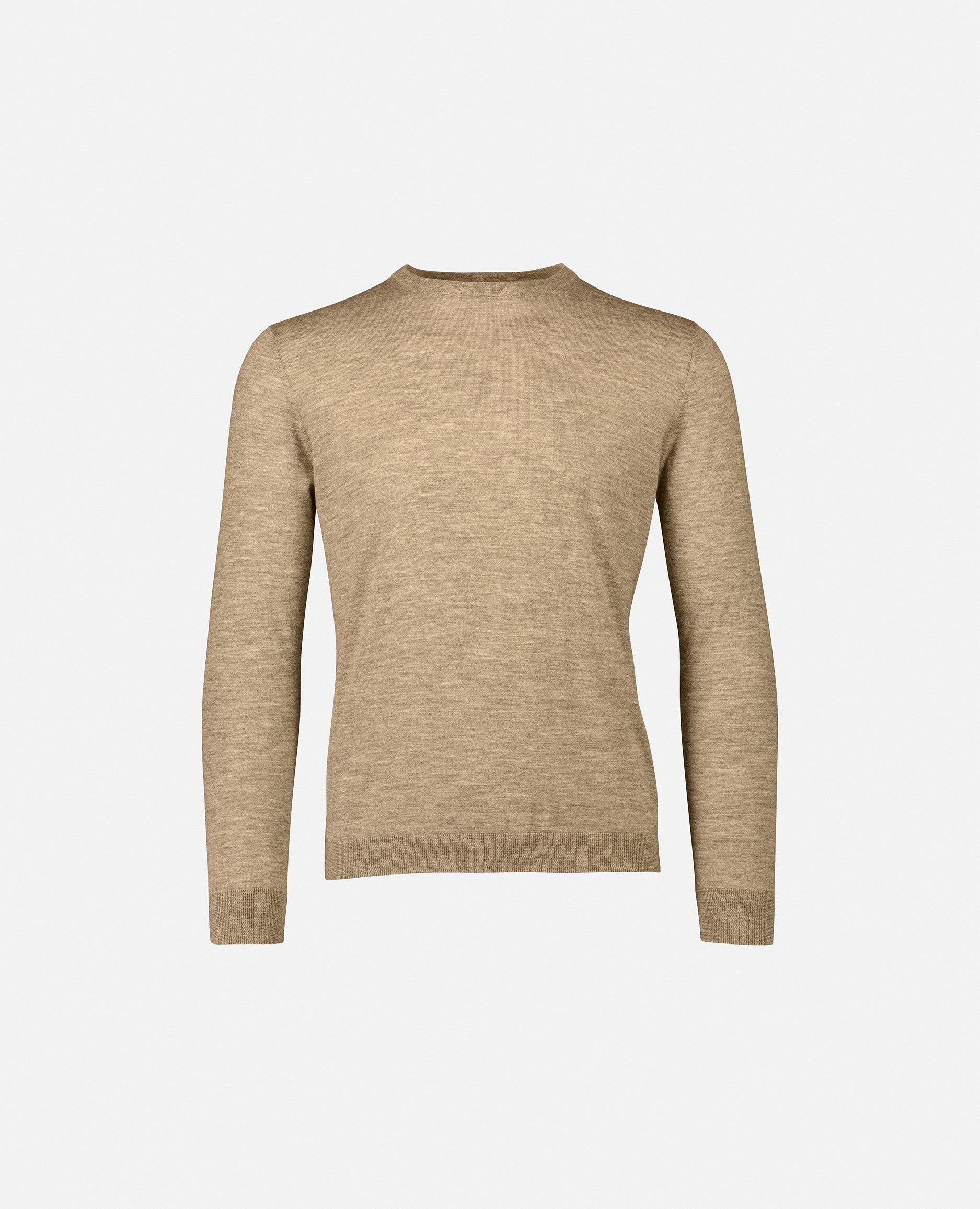 235-79100-46-S_1 - Allude - 100% Cashmere Beige Cashmere Feinstrick Gerade Passform Herren Langarm Pullover Rundhalsausschnitt SAPG::235-79100 Winter 2023/2024